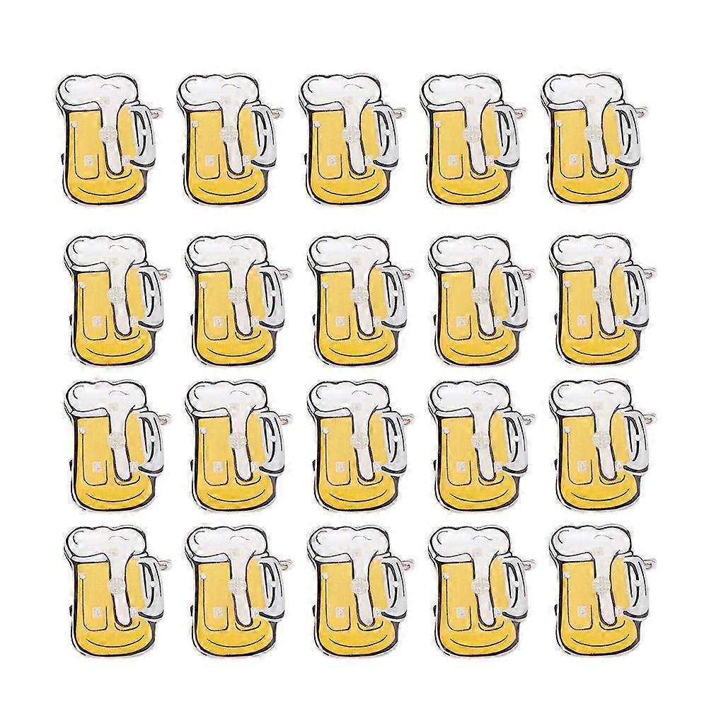 Party Light Brooch Beer Mug Brooch Flashing Led Light For Party Ktv 24Pcs