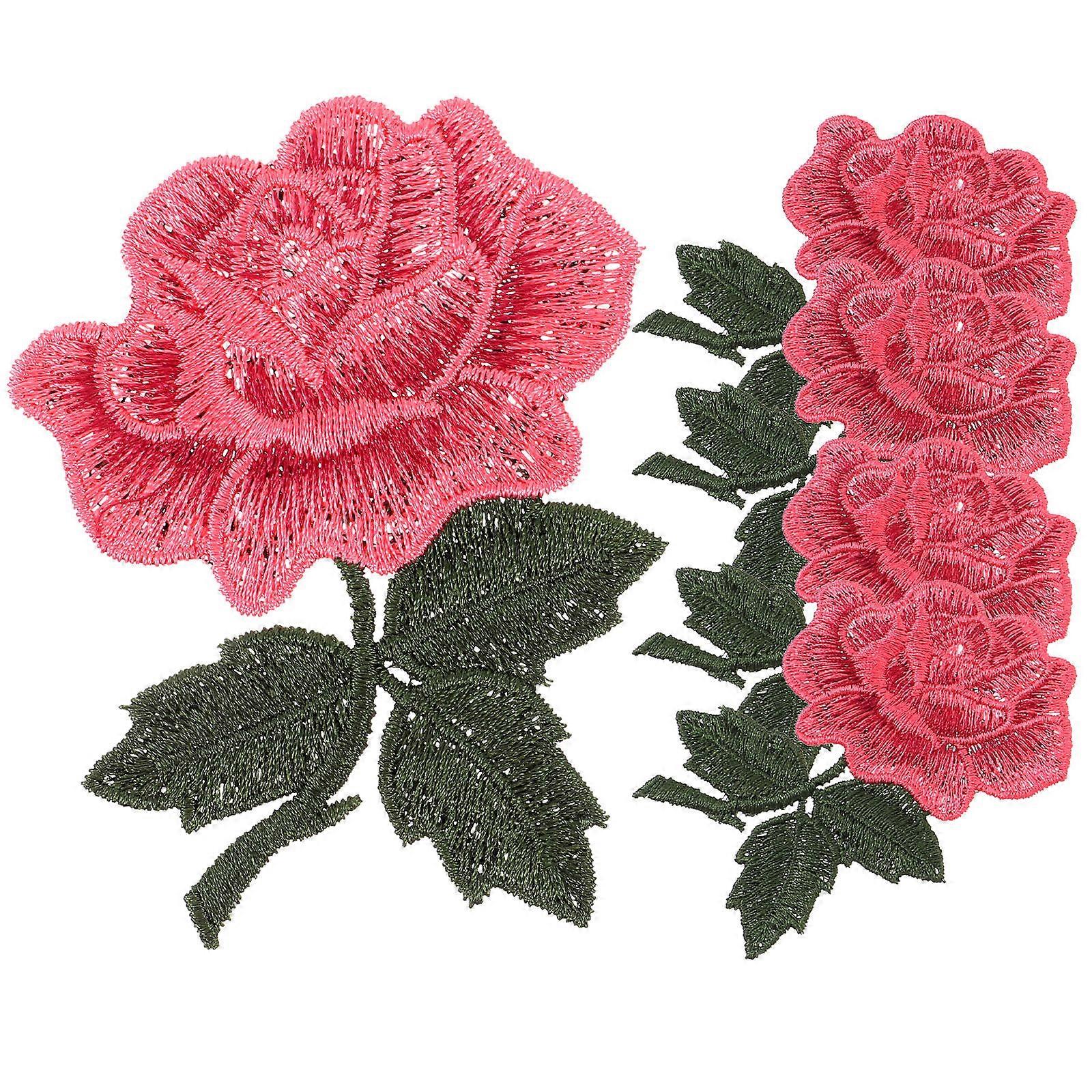 Embroidery Patch 5Pcs Assorted Color Skin-Friendly Polyester Clothes Patches for Clothes Decoration