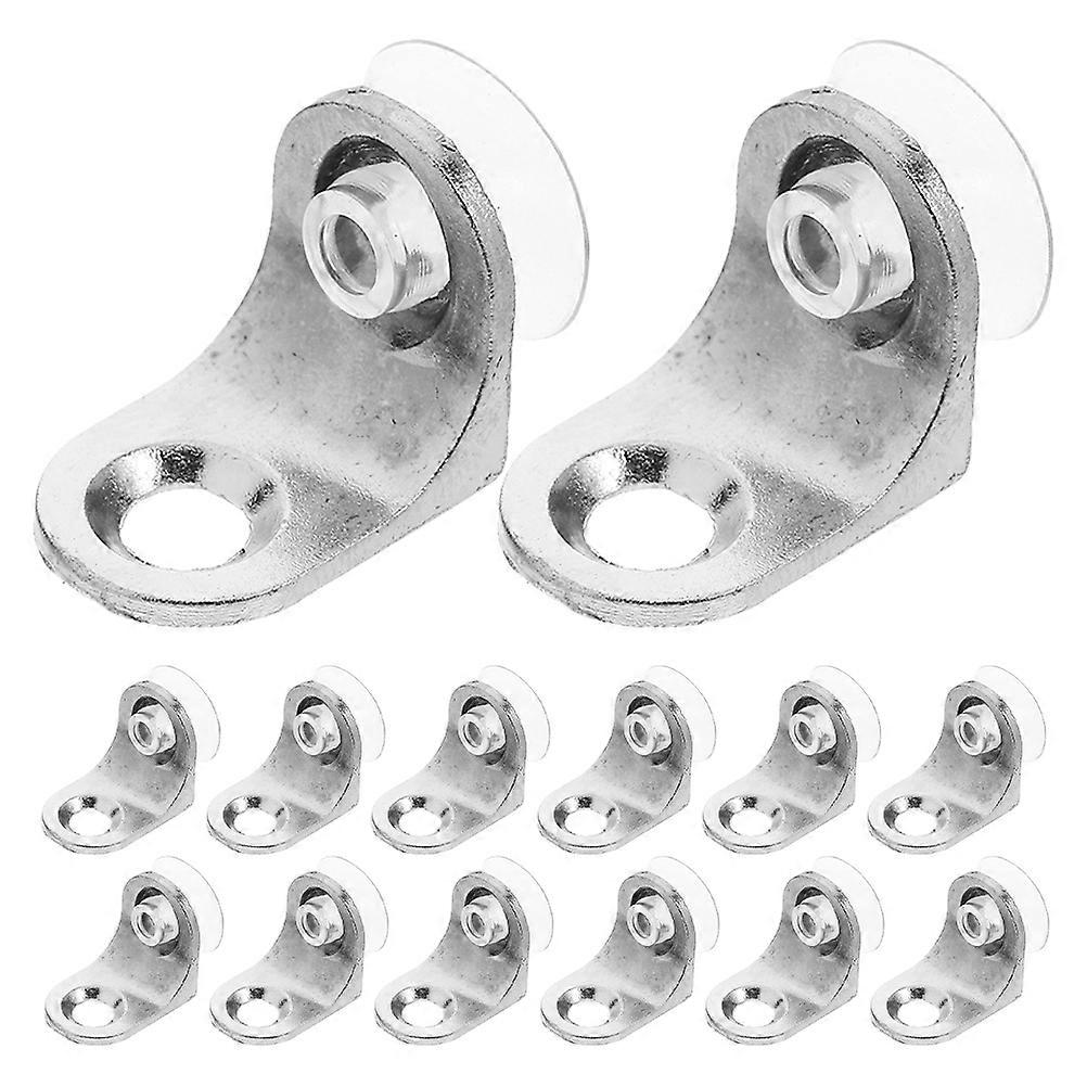 Glass Shelf Brackets Wall Mounted Cup Base Support Pegs Alloy Rounded Corners No Drill Easy Installation For Wardrobe Cabinet Home Use Modern Design