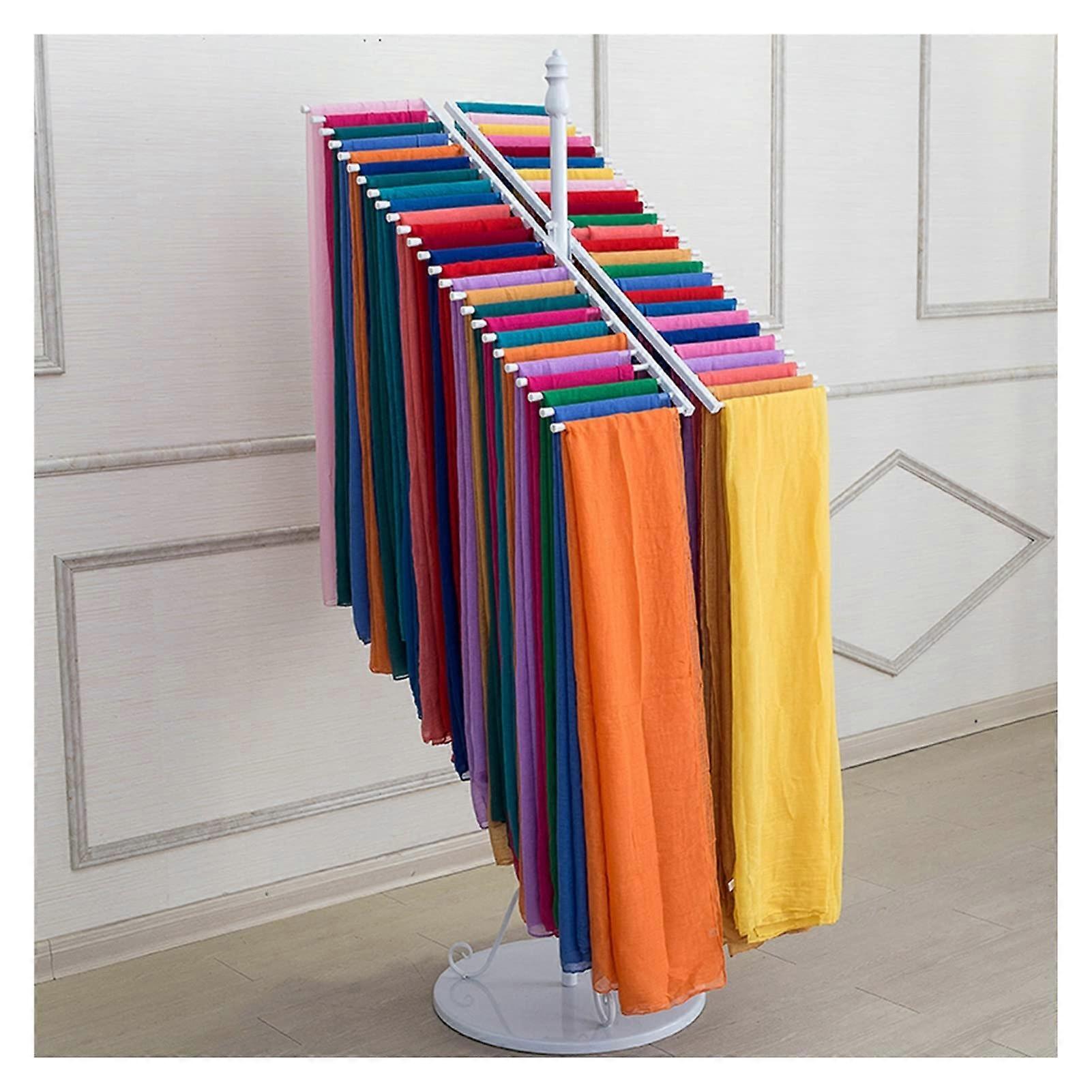 Standing scarf holder made of metal, presentation stand for silk scarves, White L