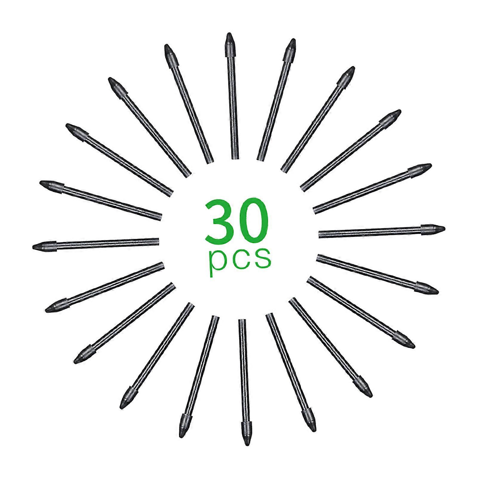 30pcs Replacement Nibs Pen Tips Compatible with All BOSTO Graphic Monitor Drawing Tablet Battery-Free Stylus Black