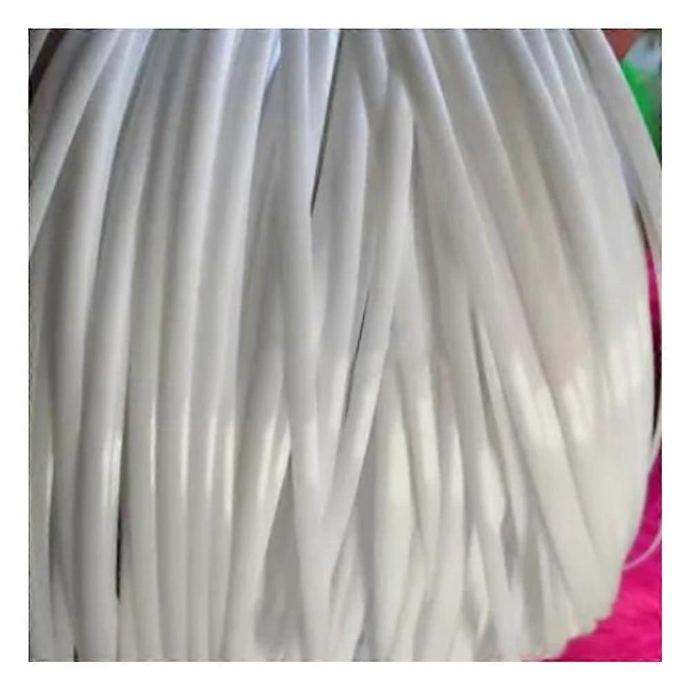 50 m/164.04 ft PE wicker, flat synthetic wicker material, handcrafted DIY plastic wicker for knitting and repairing chairs, white.