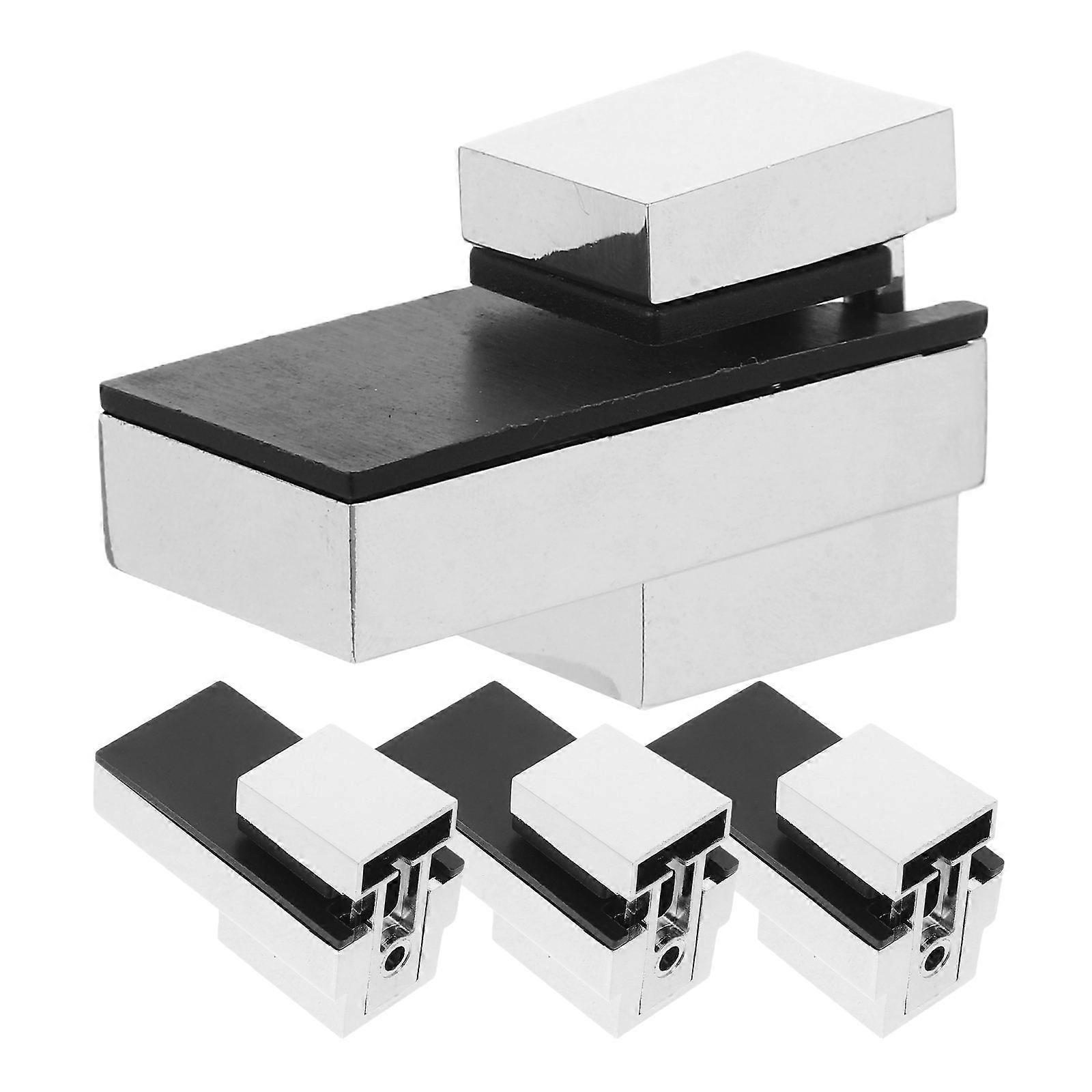 4pcs Heavy Duty Glass Shelf Brackets for Kitchen & Bathroom – Strong Adhesive Support Clamps for Secure, Easy Installation and Space Saving Design