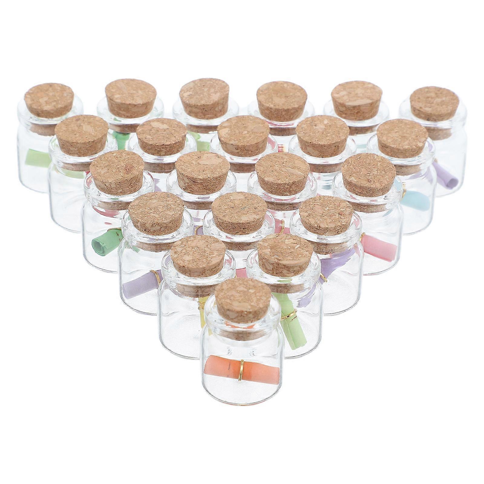 Tiny Jar Mini Glass Bottles With Cork For Diy Projects Wedding Favors 2.50X2.20X2.20CM Decoration 24Pcs
