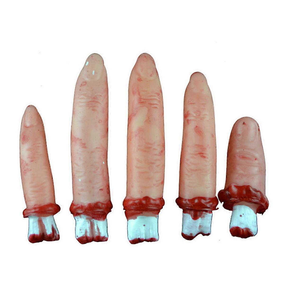 Halloween Fingers Simulation Blood Broken Finger Realistic Horror Toy For Haunted House Decorations 10PCS