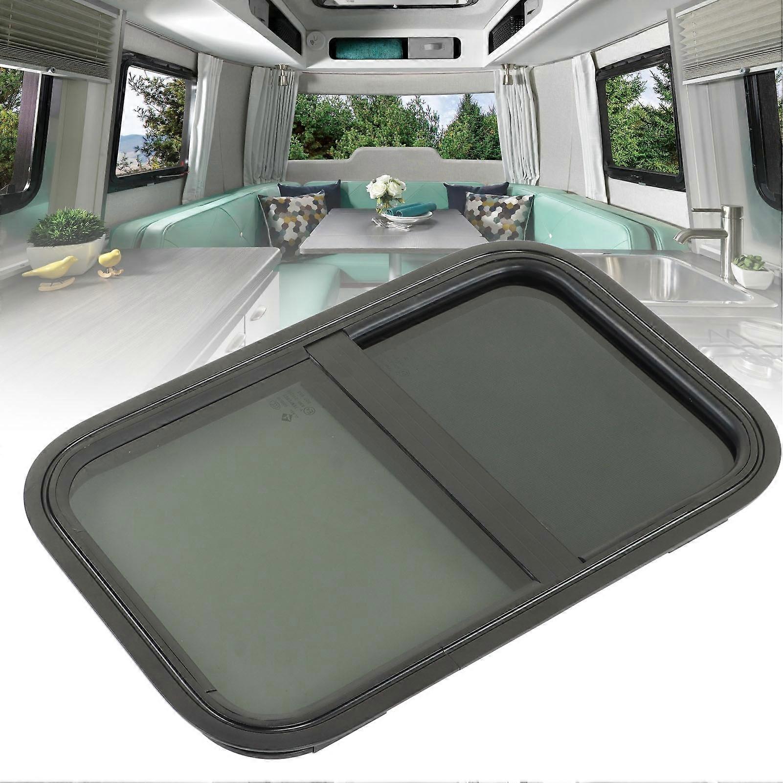 RV Window 590x390mm Tinted Tempering Glass Vertical Horizontal Sliding for Campers Trailers Construction Vehicles
