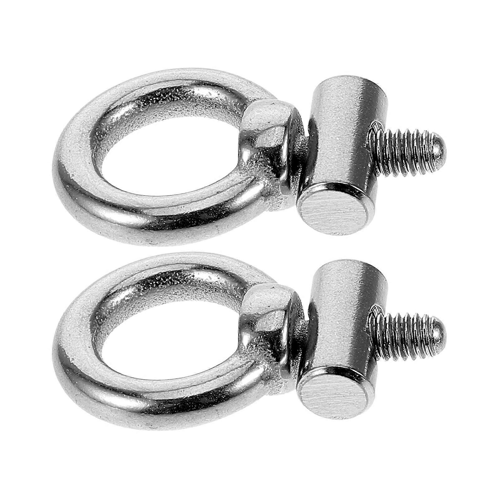 Hanging Eye Screws 304 Stainless Steel Lifting Ring General Users Silver 2Pcs