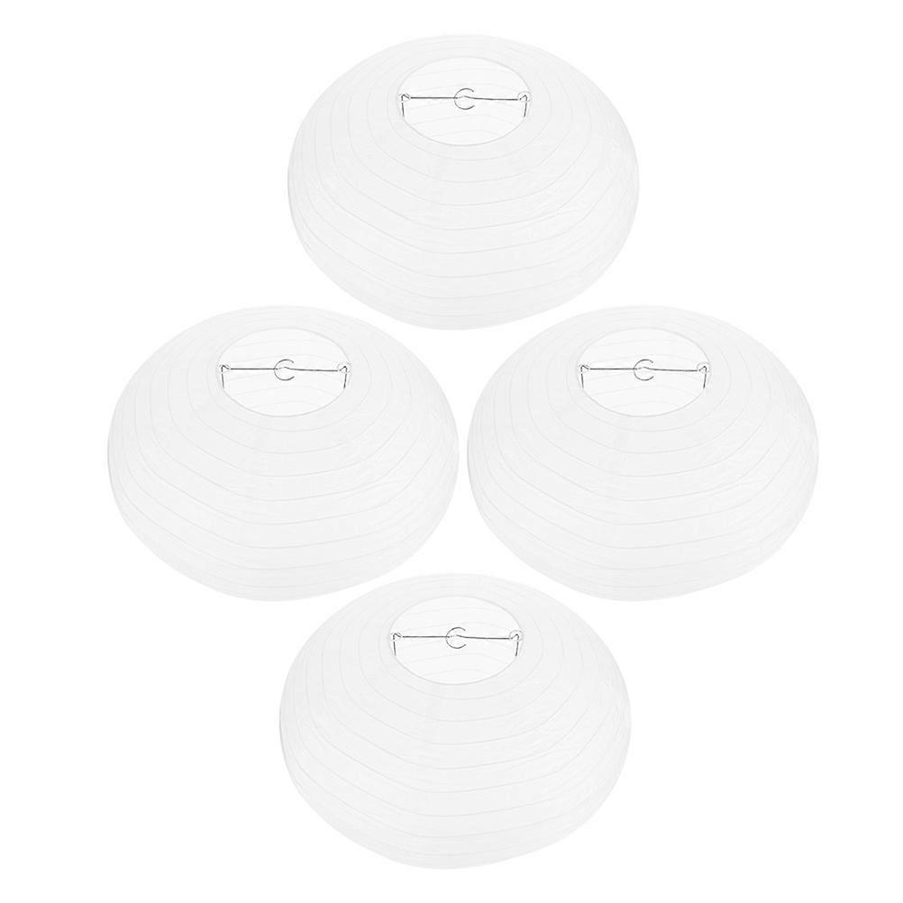White Japanese Lantern Handmade Foldable Lantern For 40.00X40.00X22.00CM Light Diffusion 4Pcs