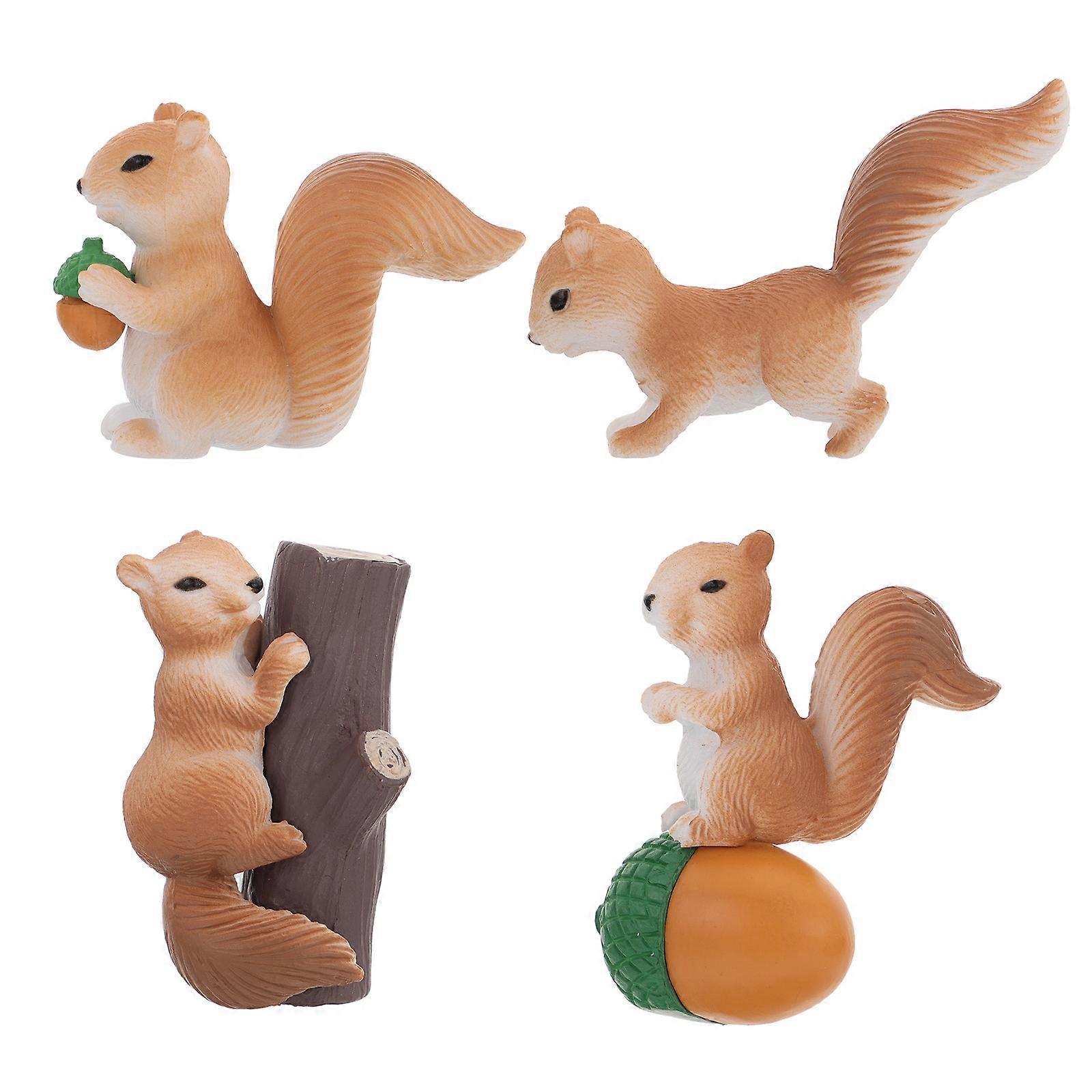 Realistic Squirrel Toy for Kids Playing with Smooth PVC Material 4 Pieces