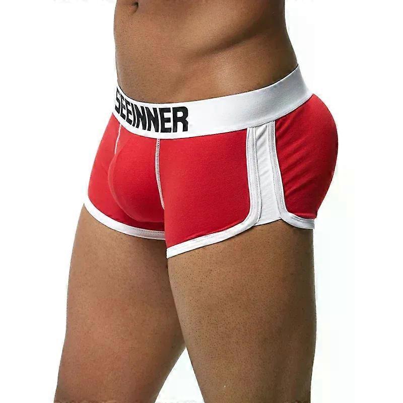 Men's Fashionable Trunk Teenager Cotton Breathable Padded Buttocks Cups Boxer Shorts Youth Sexy Bulge Pouch Comfy Sports Panties