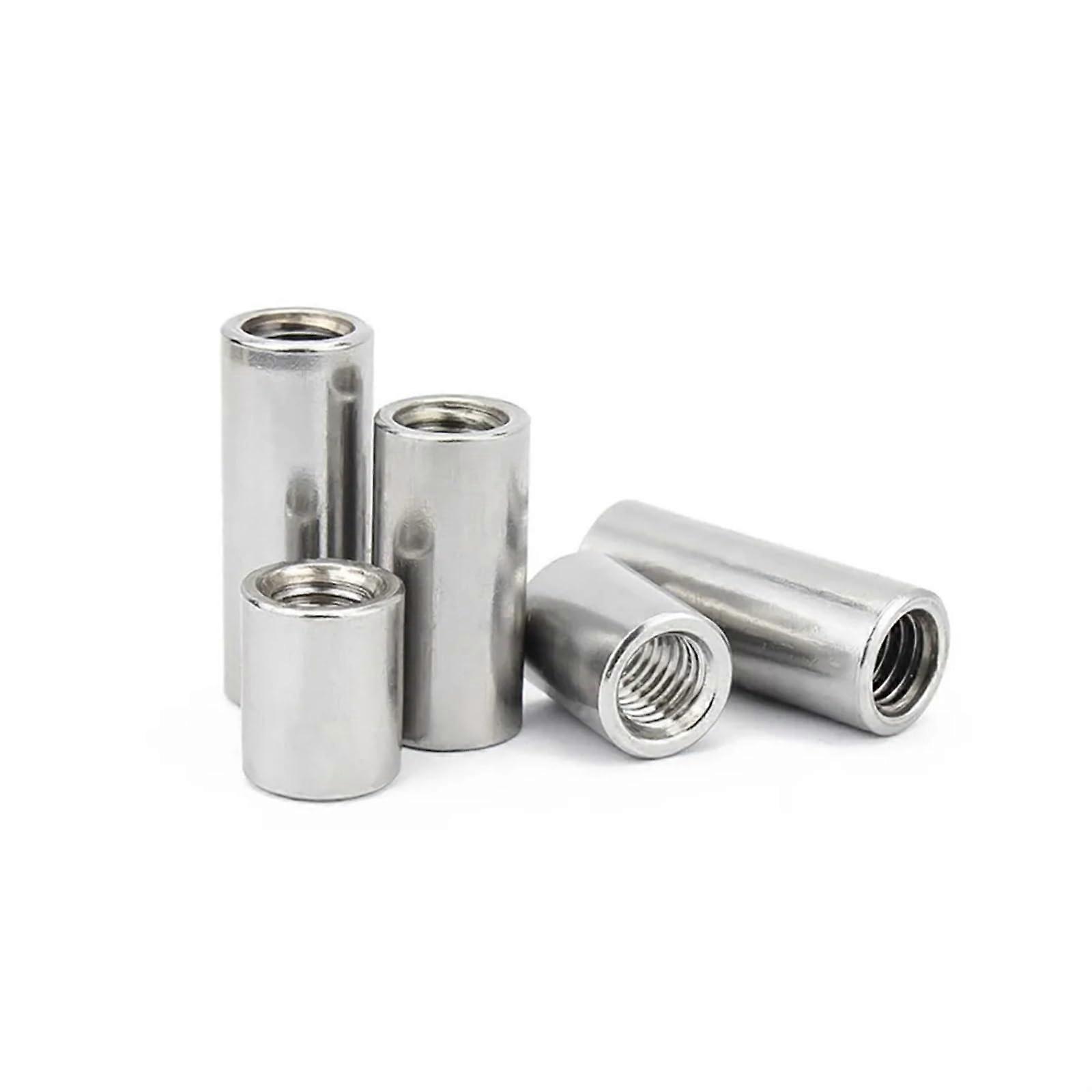 Lange Runde Überwurfmutter M2-M20, 304 Edelstahl Pleuelgelenk-Rundmutter Set (4 Stück, 6x10x6 mm)
