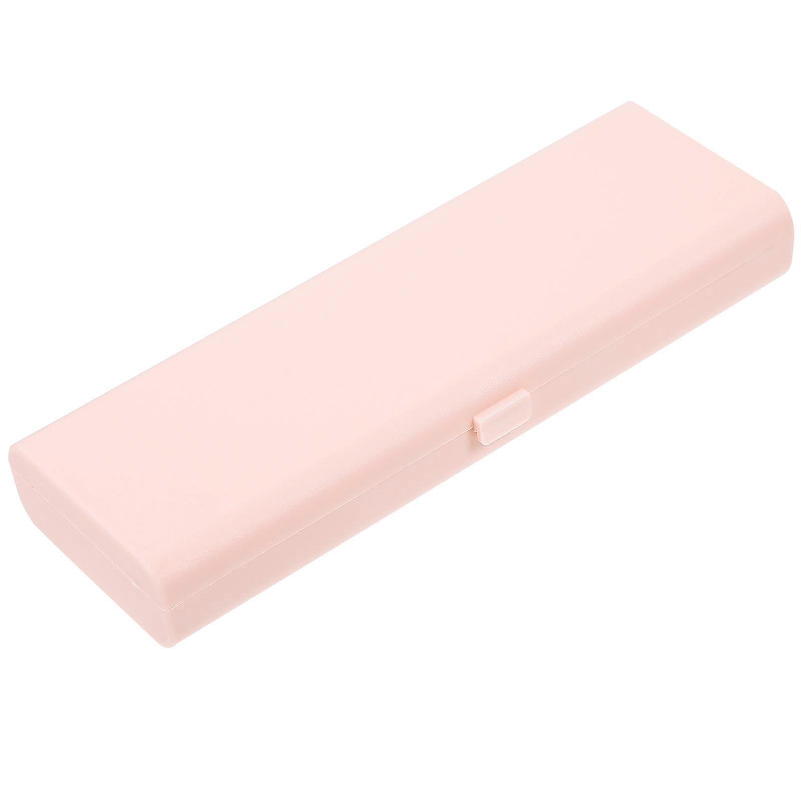 Portable Student Stationery Case Pencil Box in Pink Plastic for Storage Use 1Pc