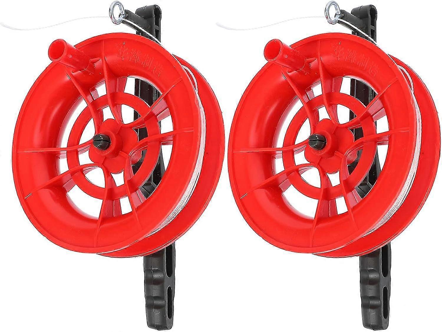 12cm2 Pieces Kite String Reel Winder Kite Line Winder Winder Handle Wheel String Flying Tools With 100m Line Outdoor Kite Accessories Red