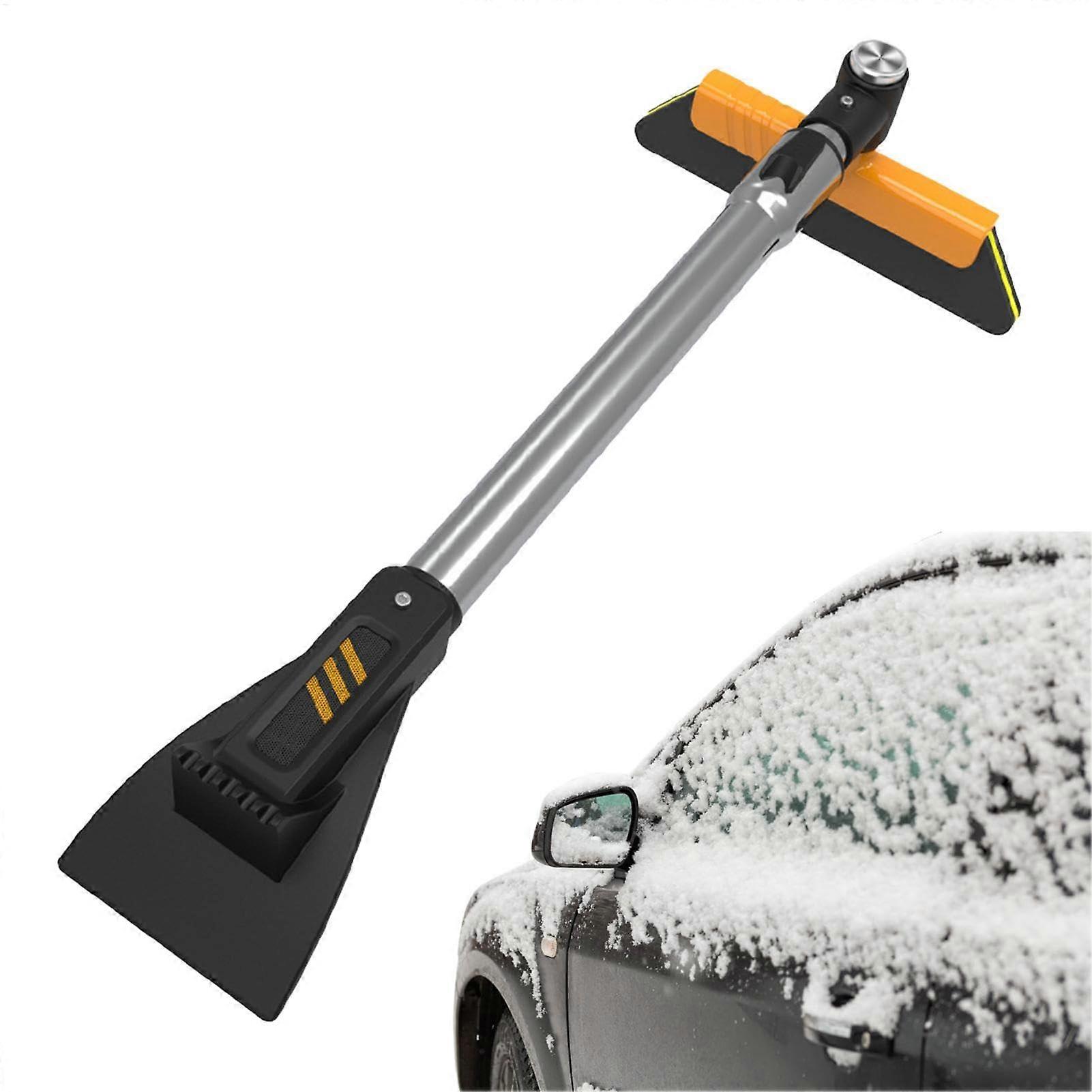 Car Ice Scraper Brush supports 360degree rotation, scratch snow removal for glass and roof
