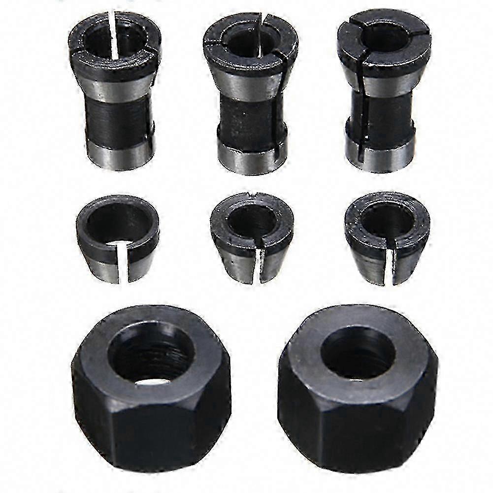 8pcs High Precision Collet Adapter Set 6mm 6.35mm 8mm for Engraving Trimming Router