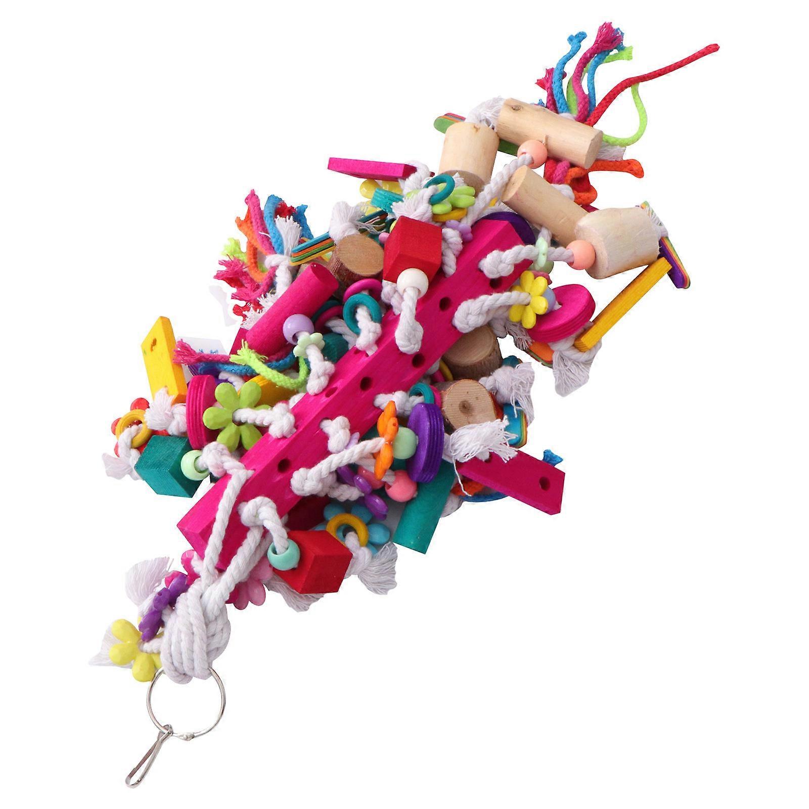 Hanging Chew Toys Parrot Toy for Bird Toys Random Color 43x10x10cm Intelligence Development 1Pc