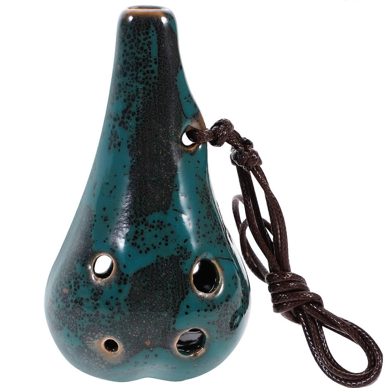 Musical Ceramic Ocarina for Beginners 6 hole Practice Instrument 2pcs