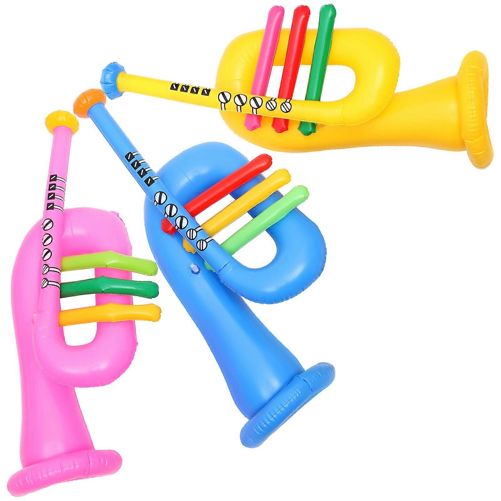 3pcs Inflatable Music Instruments Party Props for Lightweight Horns – Ideal for Beach Parties, Concerts & Summer Events