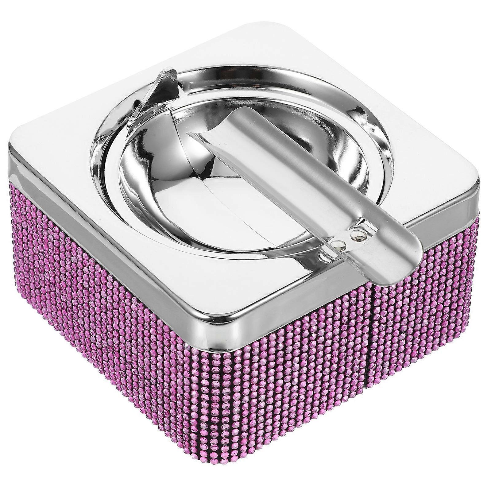 Stylish European Rhinestone Car Ashtray – Compact Travel Design with Slip Base for Outdoor Use – Keeps Interior Clean and Tidy