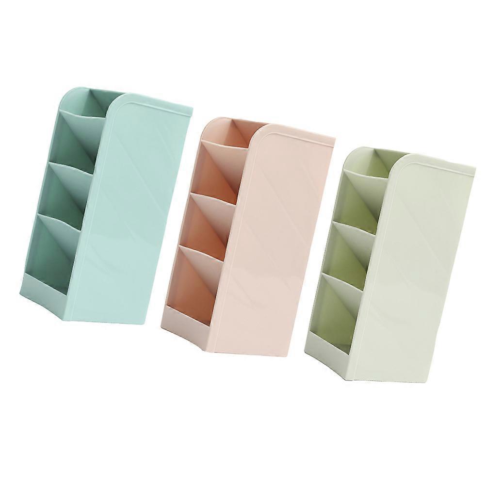 3pcs Multifunctional Pen Holder Horizontal and Vertical Available Office Pen Desktop Storage Organizer (Large Size Blue + Pink + Green)