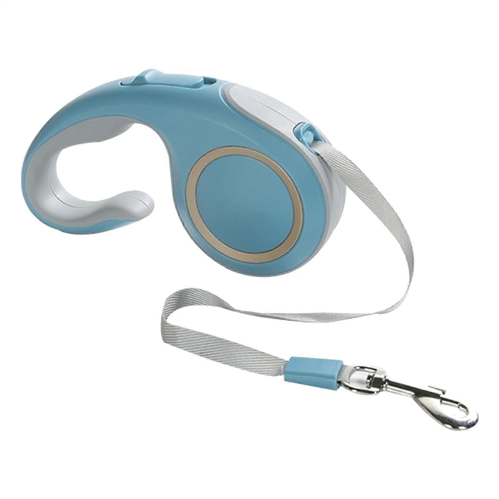Retractable Leash for Medium Pets | Blue Dog and Cat Leash with Non-Slip Grip, Sturdy Rope, and Compact Handle