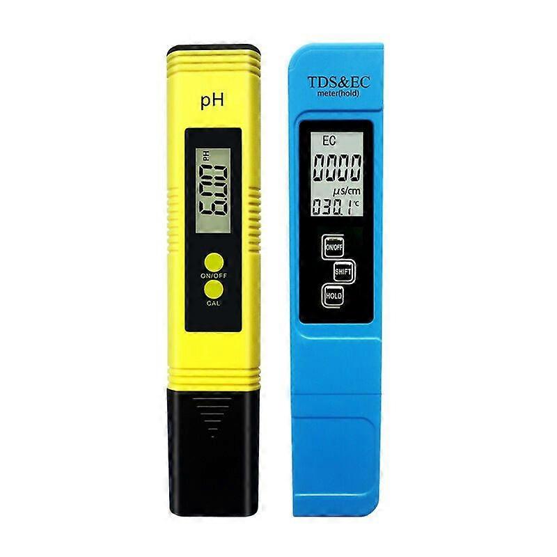 Medidor de Teste de Qualidade da Água TDS PH EC Temperatura 4 em 1 Set Testador Digital com Display LCD Teste para Piscina, Aquário