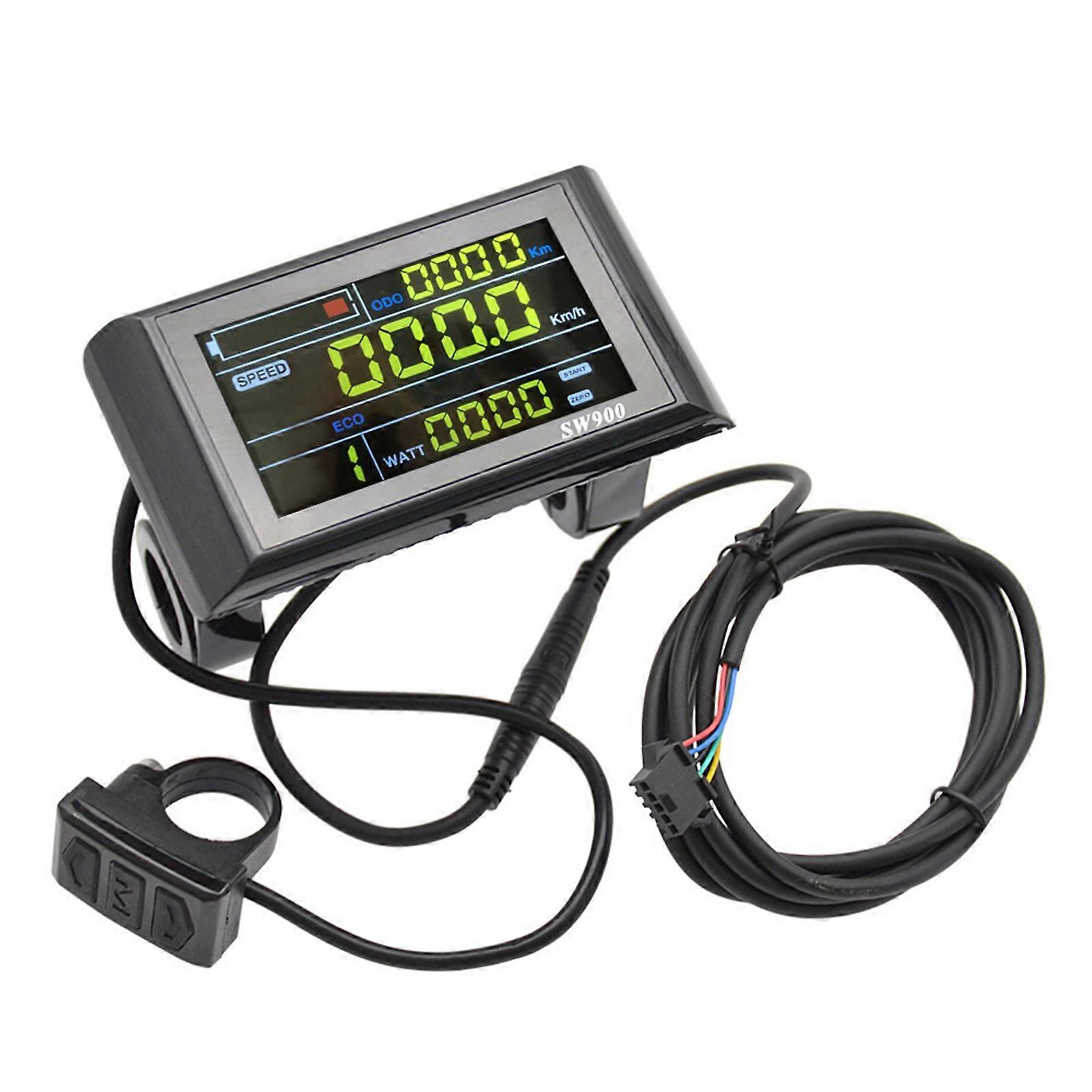 Ebike LCD Display, 24V 36V 48V 60V Universal, 5 Pin Panel Meter Screen for 22.2mm/0.87in Handlebar Multicolor