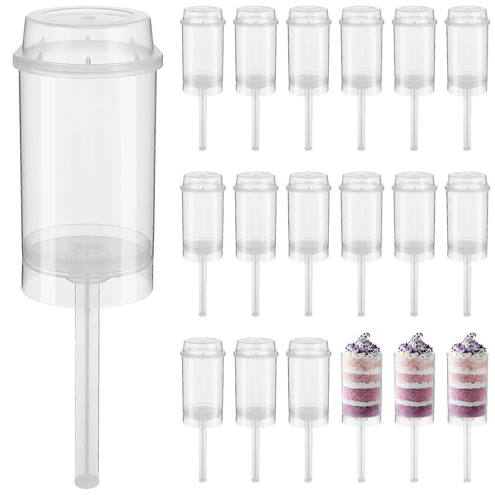 Cake Molds with Lids Cylinder Shaped Portable Containers for Food Displays 20Pcs