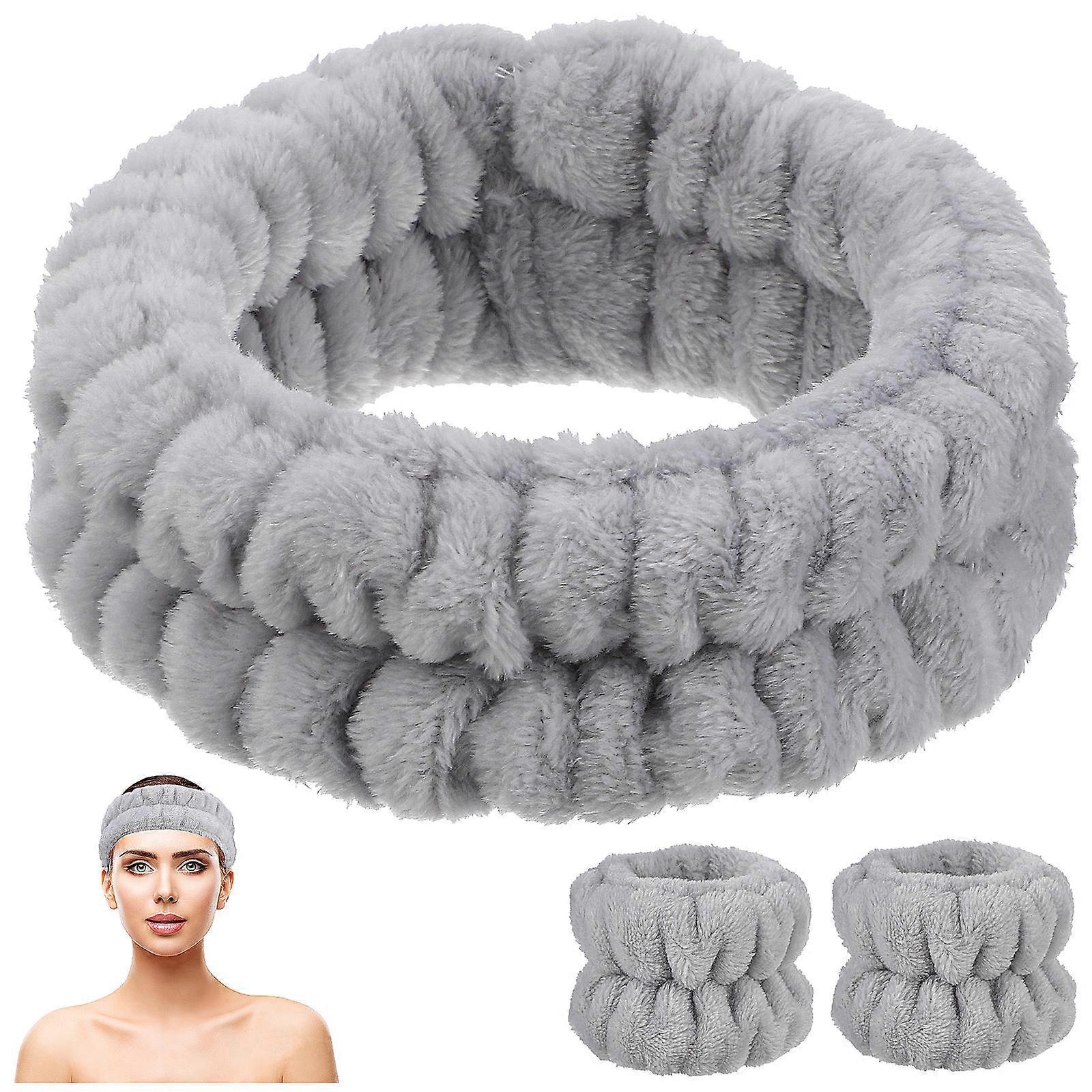 Washing Face Wristbands Spa Headband with Wristbands for Makeup Shower and Bathing 1 Set Hair Management