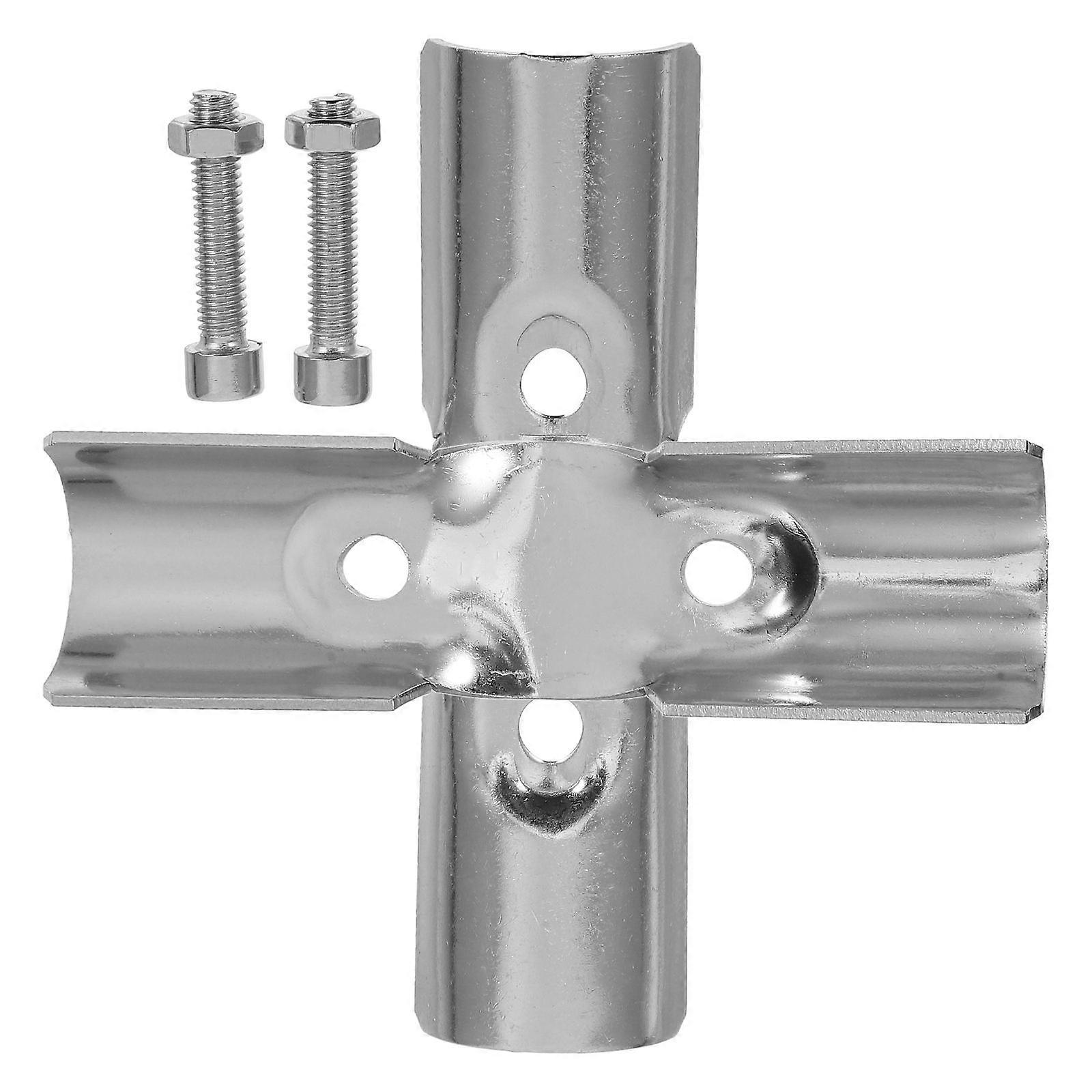Stainless Steel Pipe Joint Connectors Durable Clamps for Fences Rails Shelves Versatile Screw Fixation Enhanced Stability Reinforcement