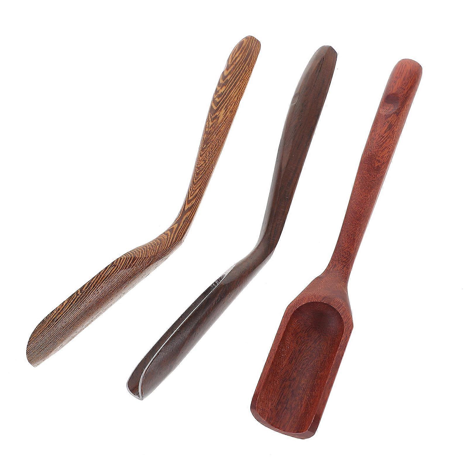 Wooden Tea Spoon Set of 3 Handmade for Scooping Tea Coffee Spices at Home Office or Tea House