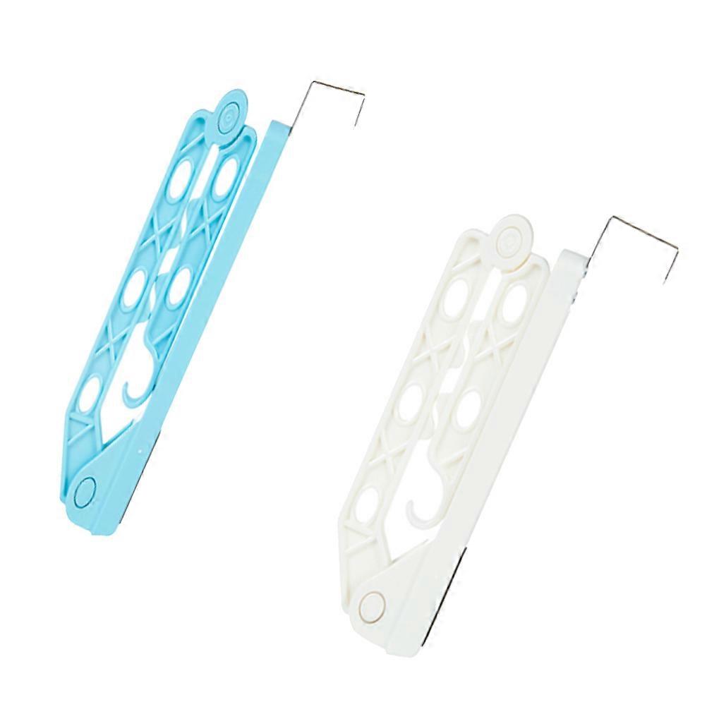 Plastic Clothes Hanger with 6 Holes Foldable Design for Easy Storage and Travel 2 Pieces Assorted Color