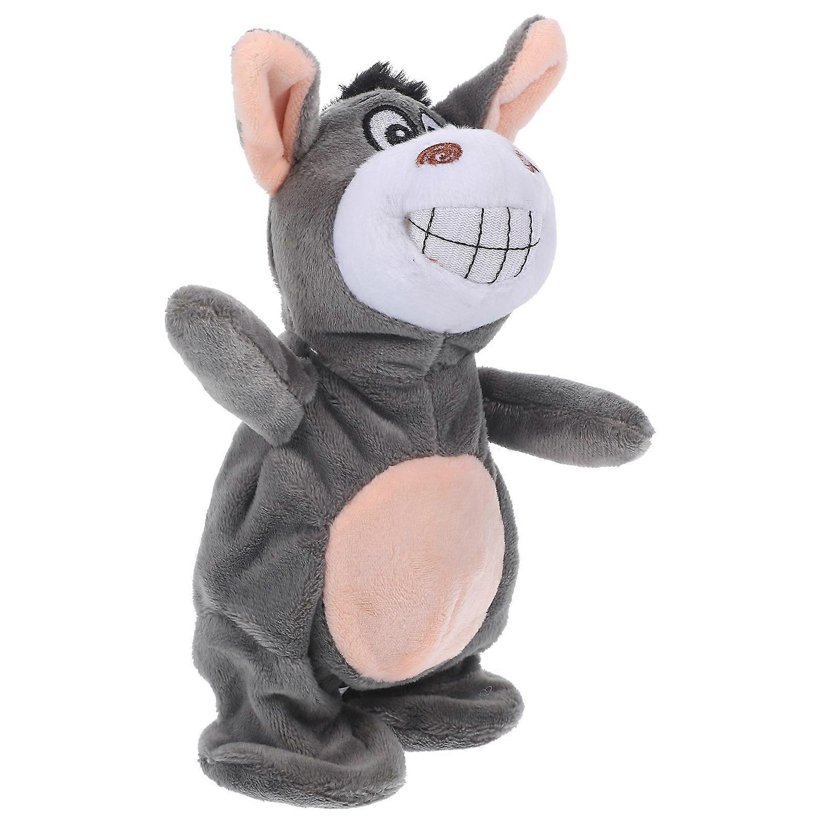 Little Donkey Plush Toy with Cloth and ABS Multi Funny Talking Recordable Mimicry Pet for Kids