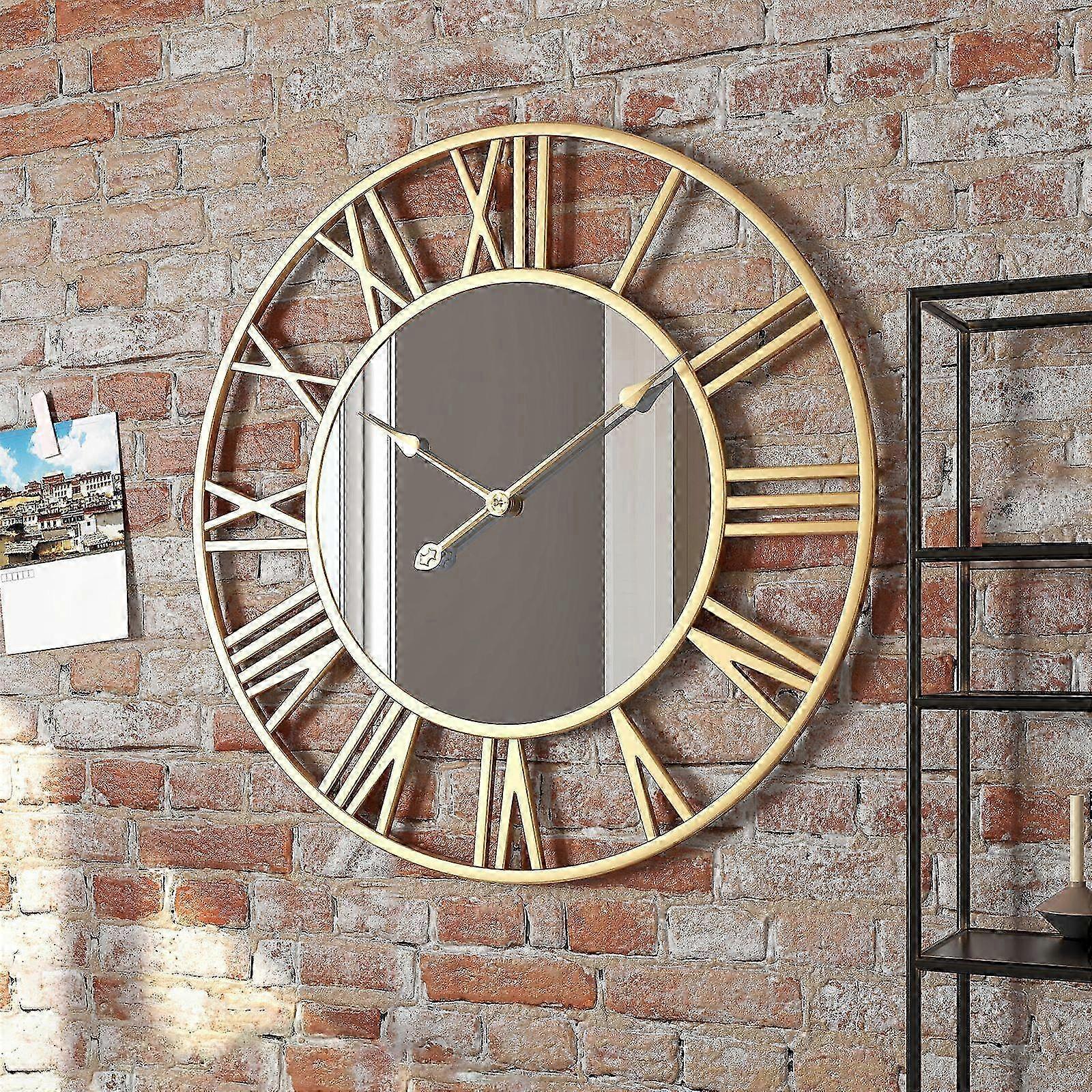 Quiet Wall Clock Decorative Roman Numerals Battery Powered 12h