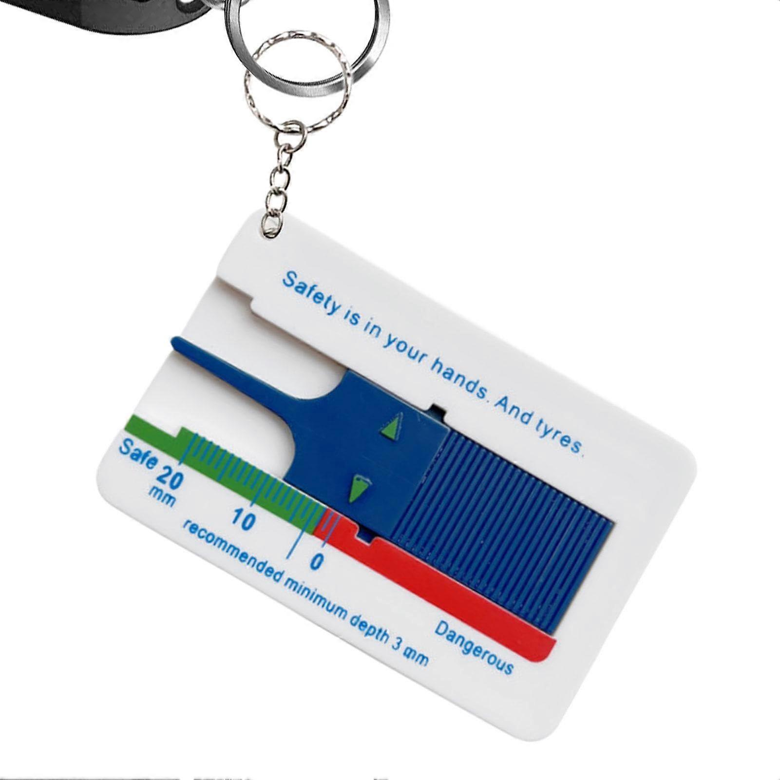 Tyre Tread Depth Gauge Key Depth Gauge Easy Reading Tyre Measurement Precision Portable Tread Thickness Ruler for Camera