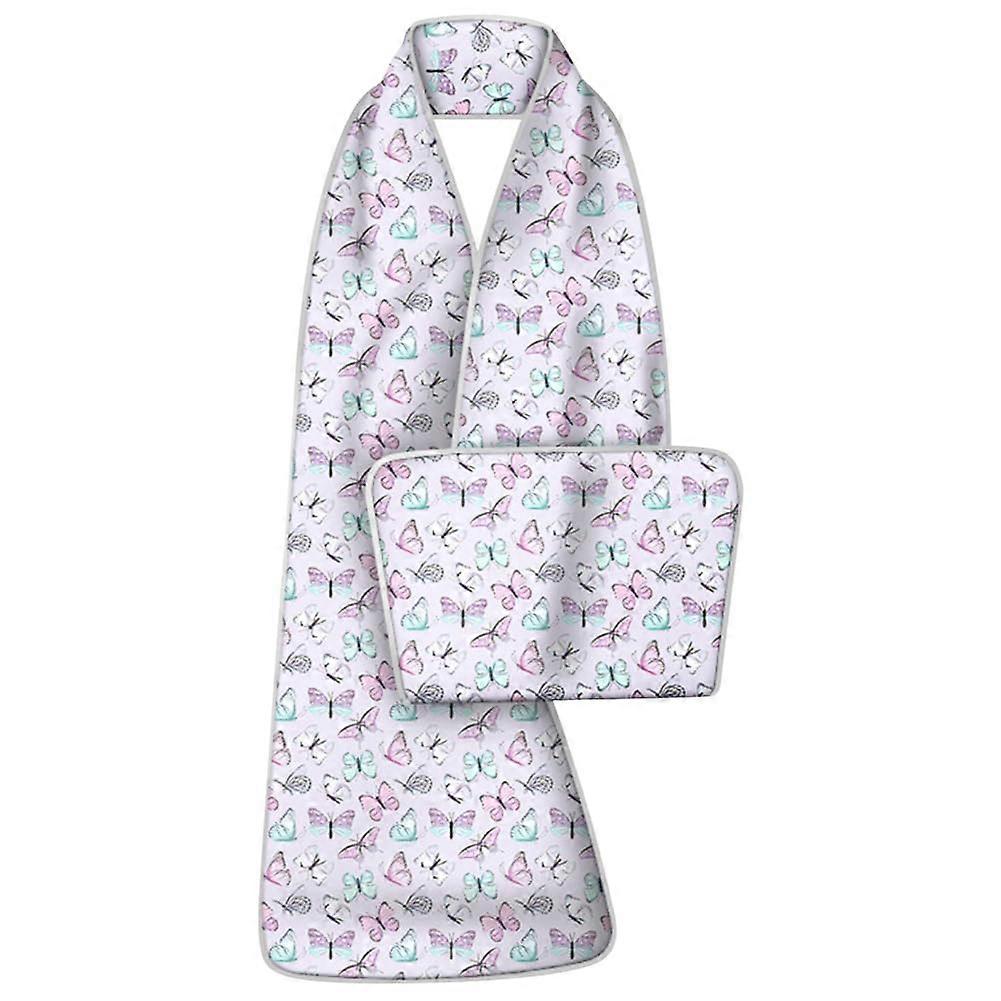 Reversible Bib For Adults Butterfly Floral Motif Waterproof Washable Reusable Dining Room Clothing Protection Style B