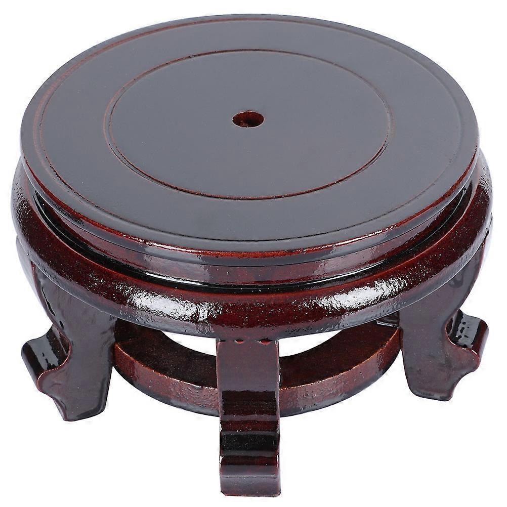 Round Display Stand Wooden Base Wood Display Stand For Vase Handicrafts Home Decor 1Set