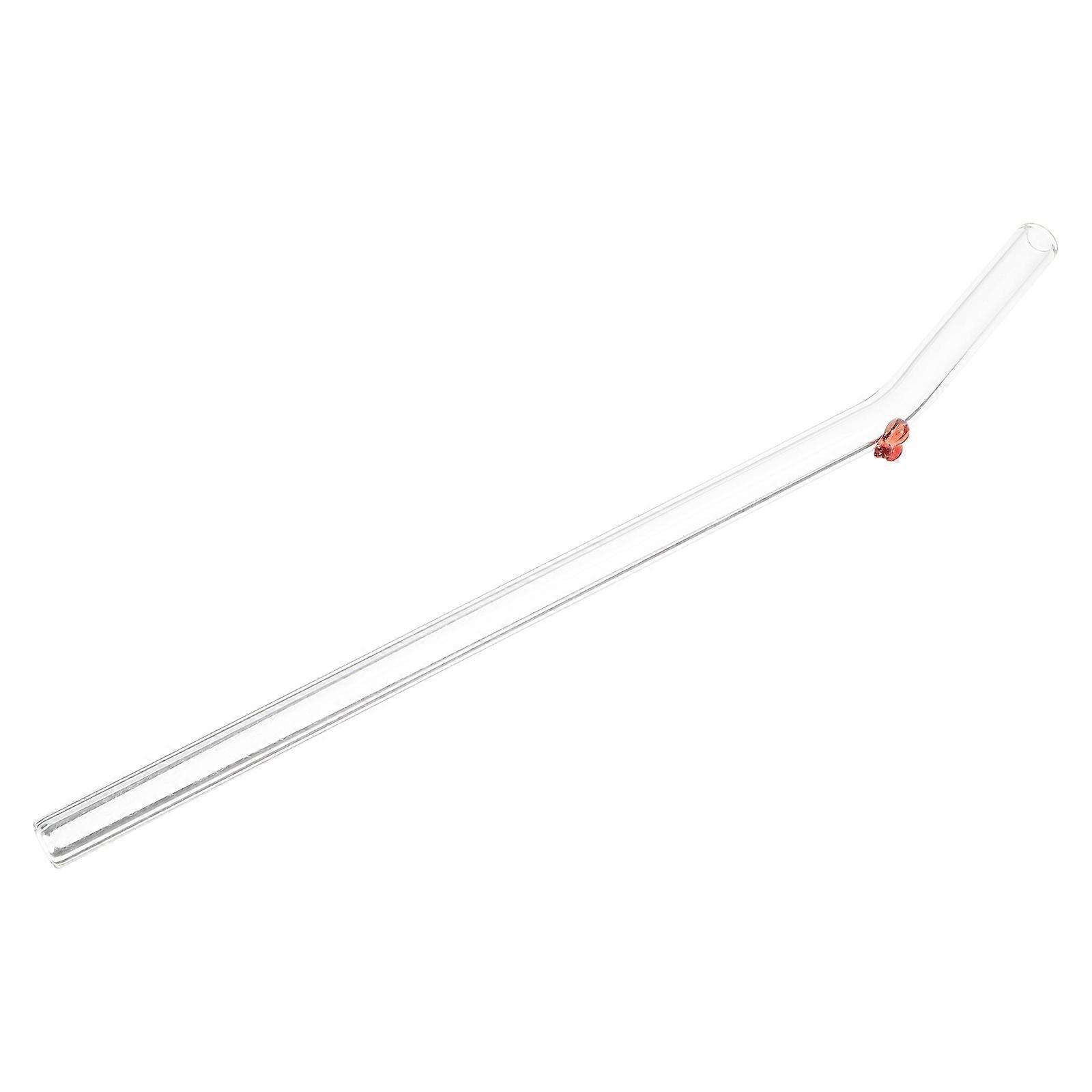 Cute Red Heart Glass Straws for Drinking Reusable and Easy to Clean Versatile for Smoothies Juices Teas 9.5 inches