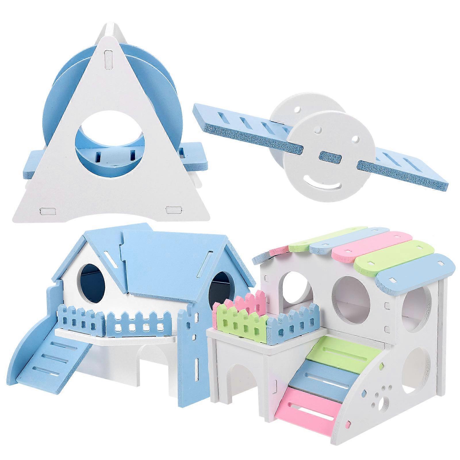 Hamster House with Ladder for Small Pets Durable PVC Assorted Color Warm Comfortable Safe for Kids