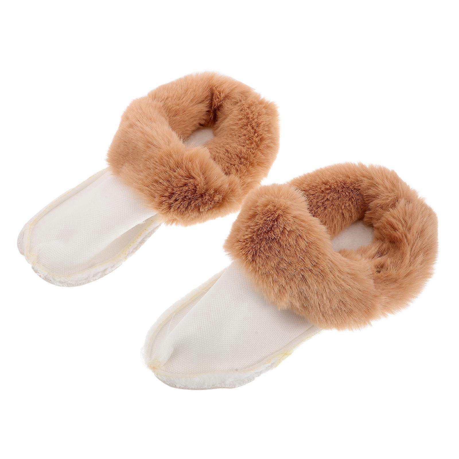 Detachable Furry Clogs Hole Shoes Liners Plush Material Winter Outdoor 1 Pair