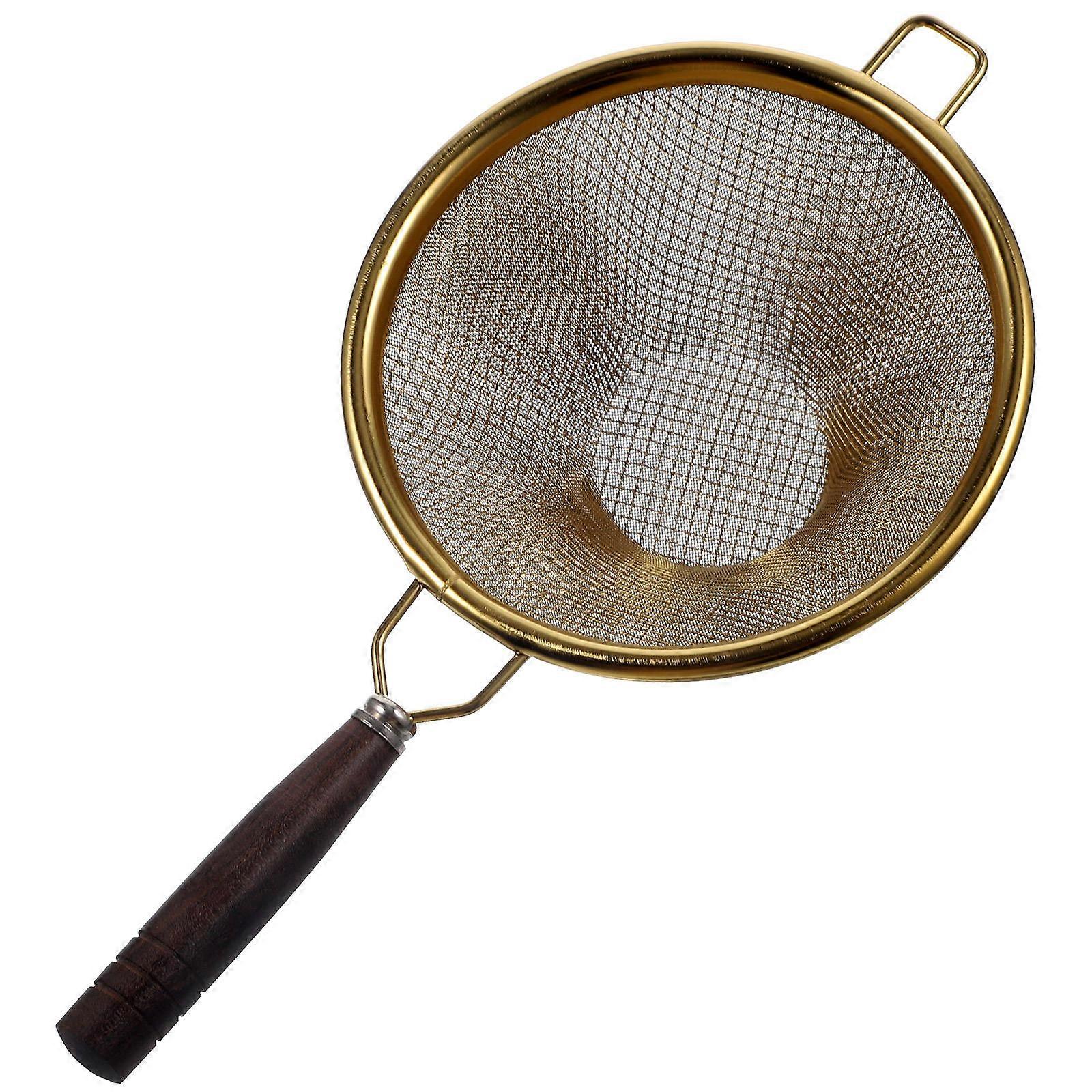 Tea Sifter Fine Mesh Strainer for Loose Use Golden 1Pcs