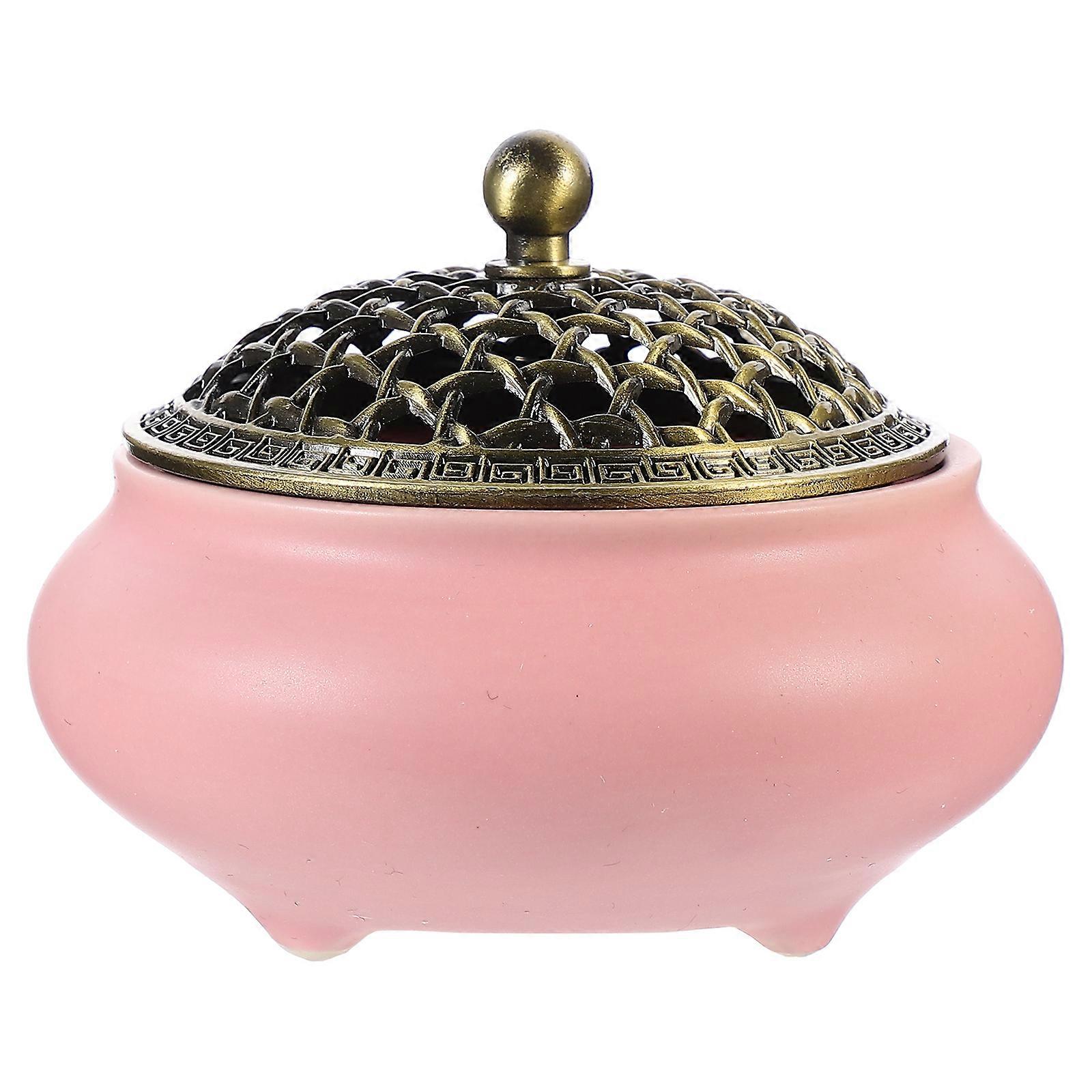 Antique Ceramic Incense Burner Holder, Decorative Censer for Aromatherapy and Meditation, Sturdy Design with Fine Craftsmanship for Home Decor
