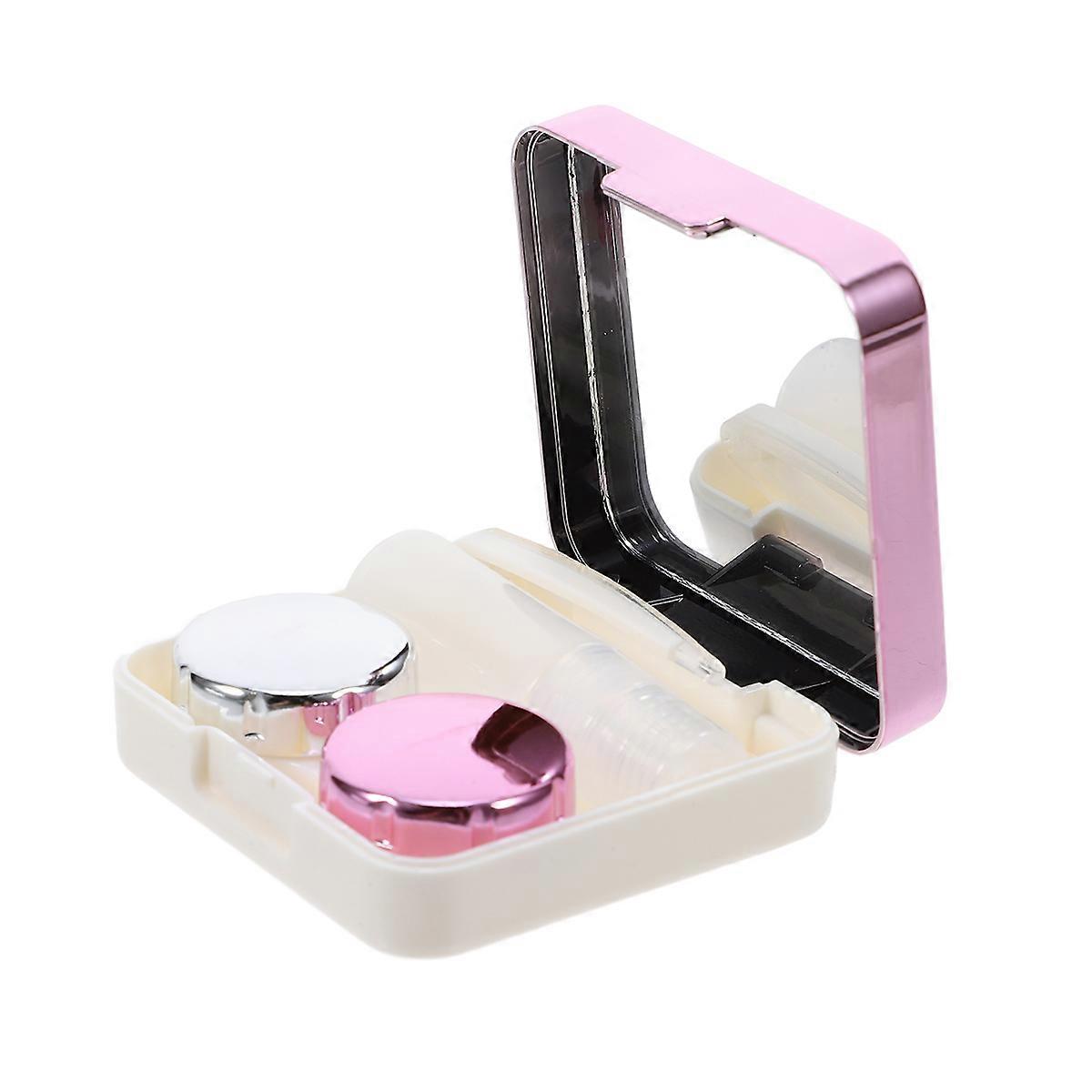 Small Pouch With Clip Simple Design Plastic Lens Storage Box Holder For Users 6.00X6.00X2.00CM 1Pack