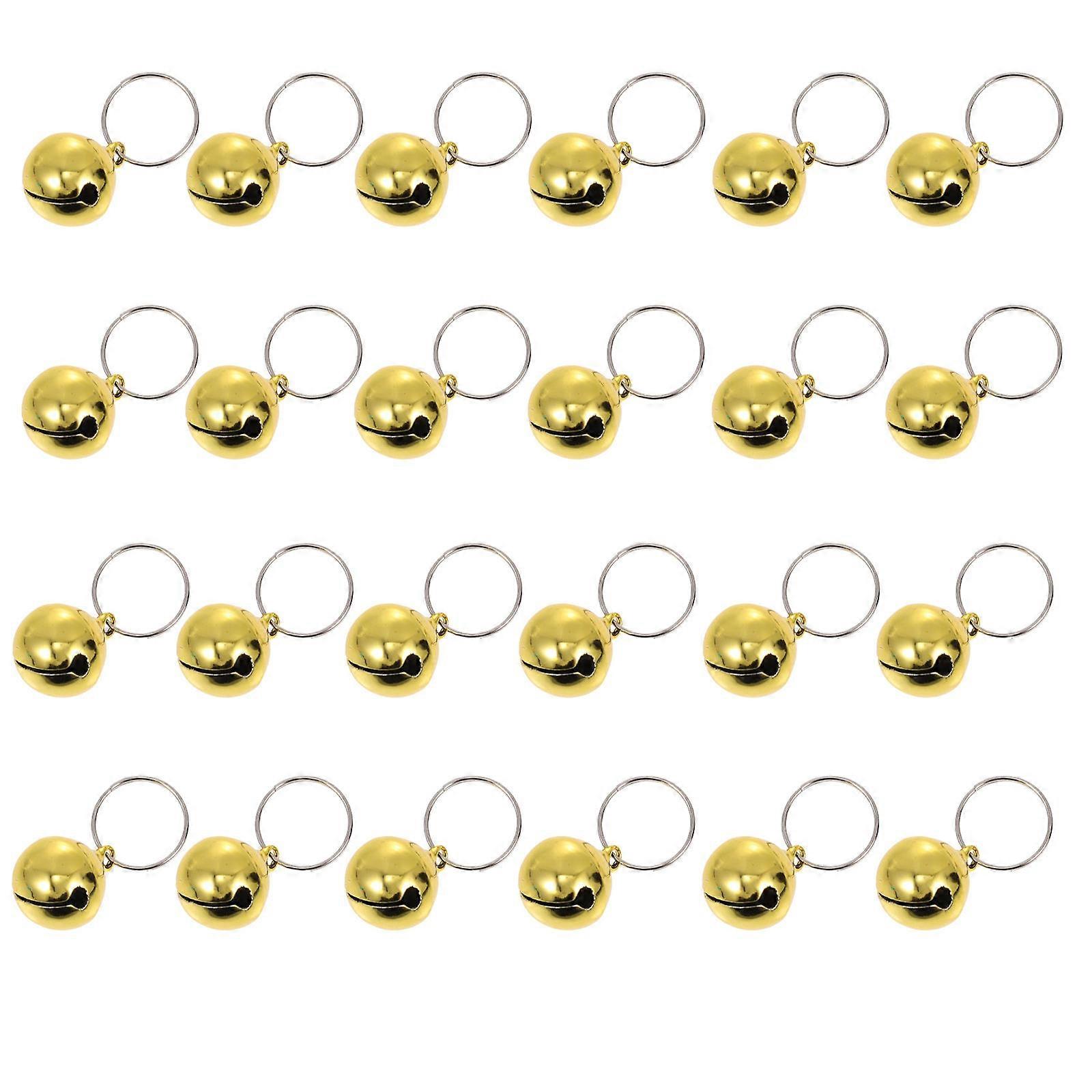 Decorative Dog Bells Multi Function Pet Collar Bells Adorable Metal Round Christmas Ornament 24Set