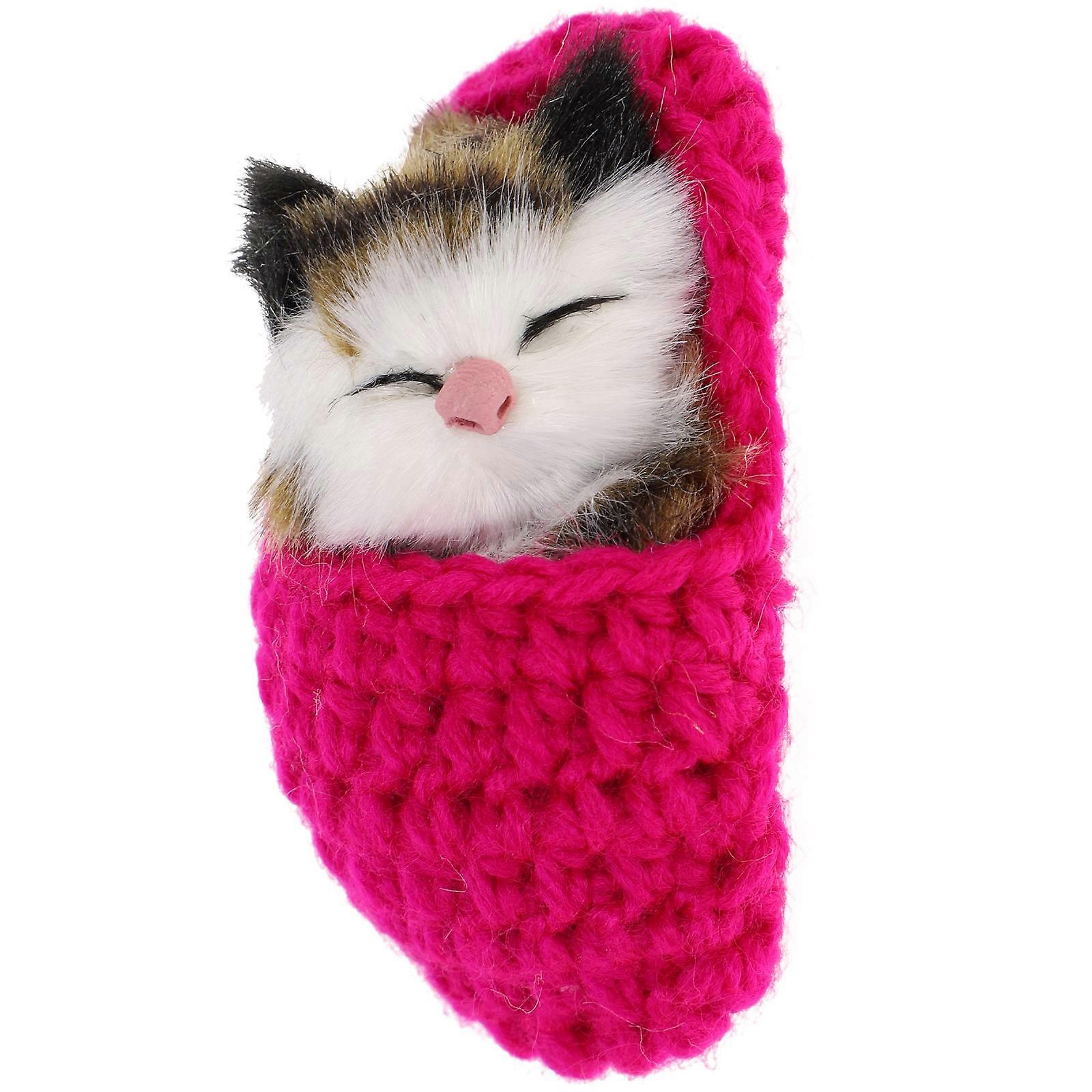Plush Soft Cat Toy Mini Kitten in Shoe with Meows Sounds for Festive Occasions Christmas 3.9×2.4×2.4in 1Pcs