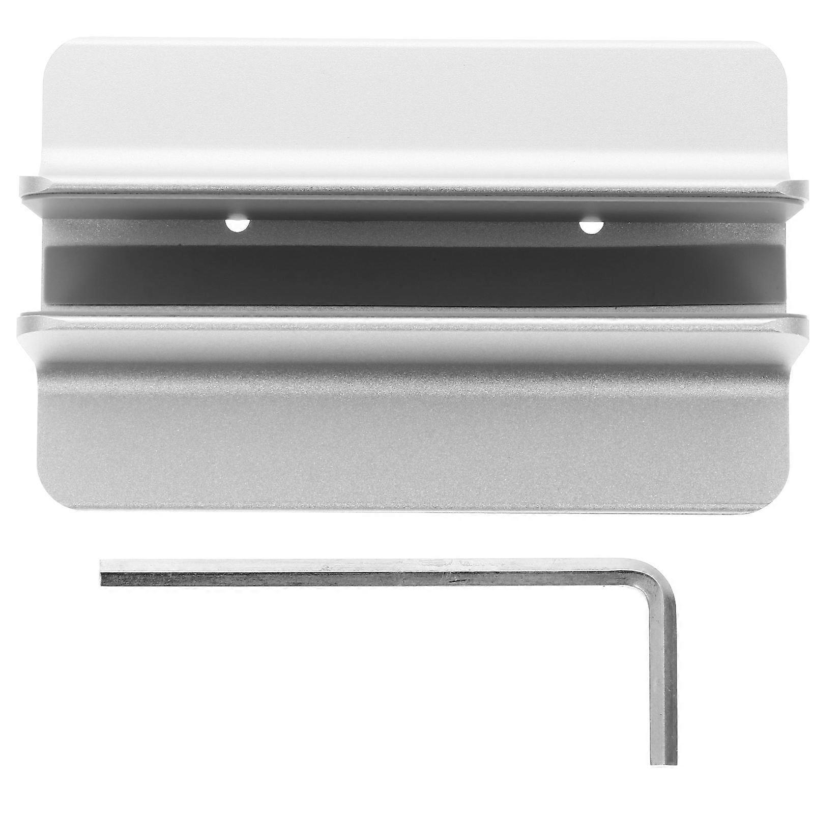 Laptop Vertical Dock Adjustable Width Holder Heat Dissipation Home Study Silver Aluminum 1Pcs