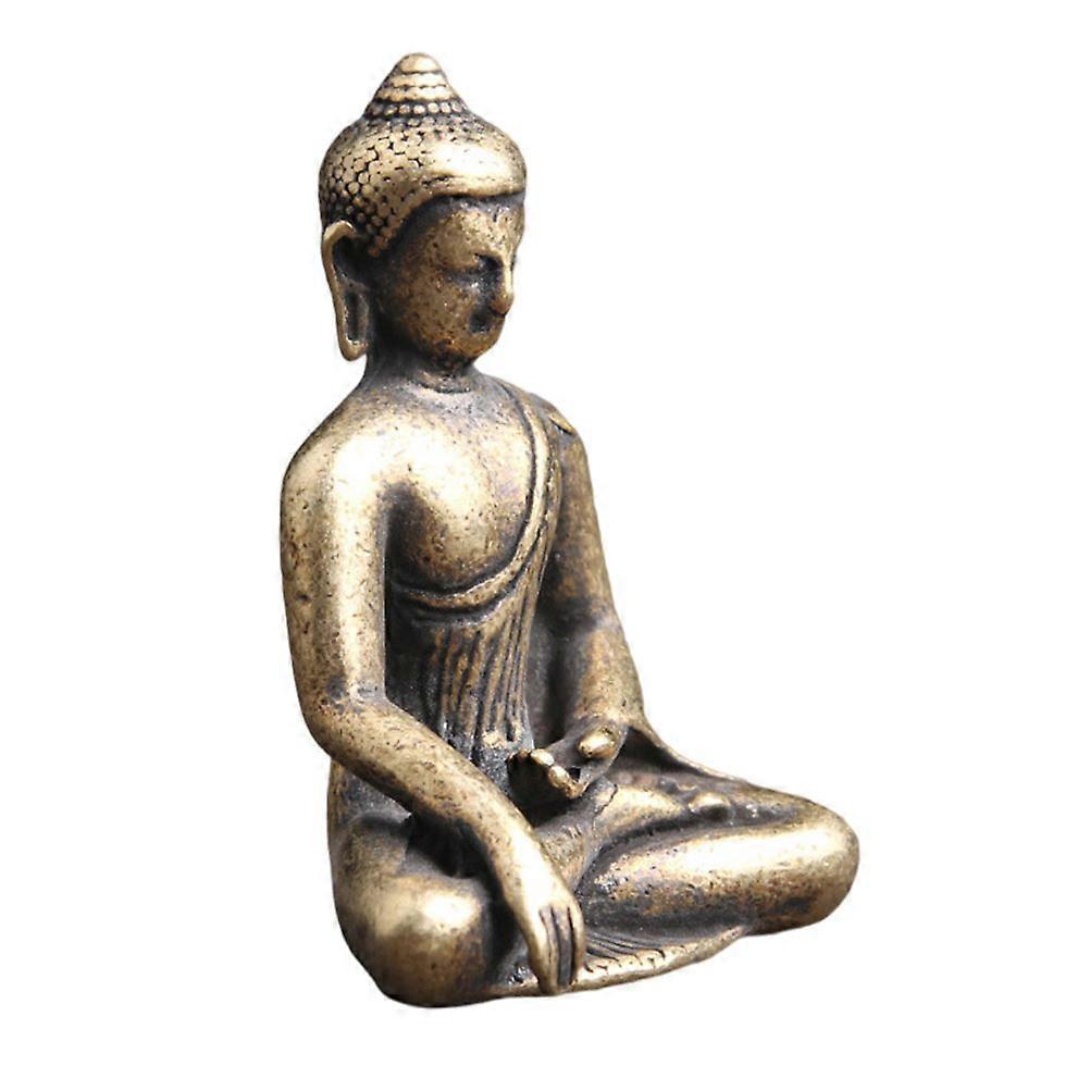 Brass Buddha Statue for Decor Multi Color Sitting Figure Create Peaceful Atmosphere 3.5 inches