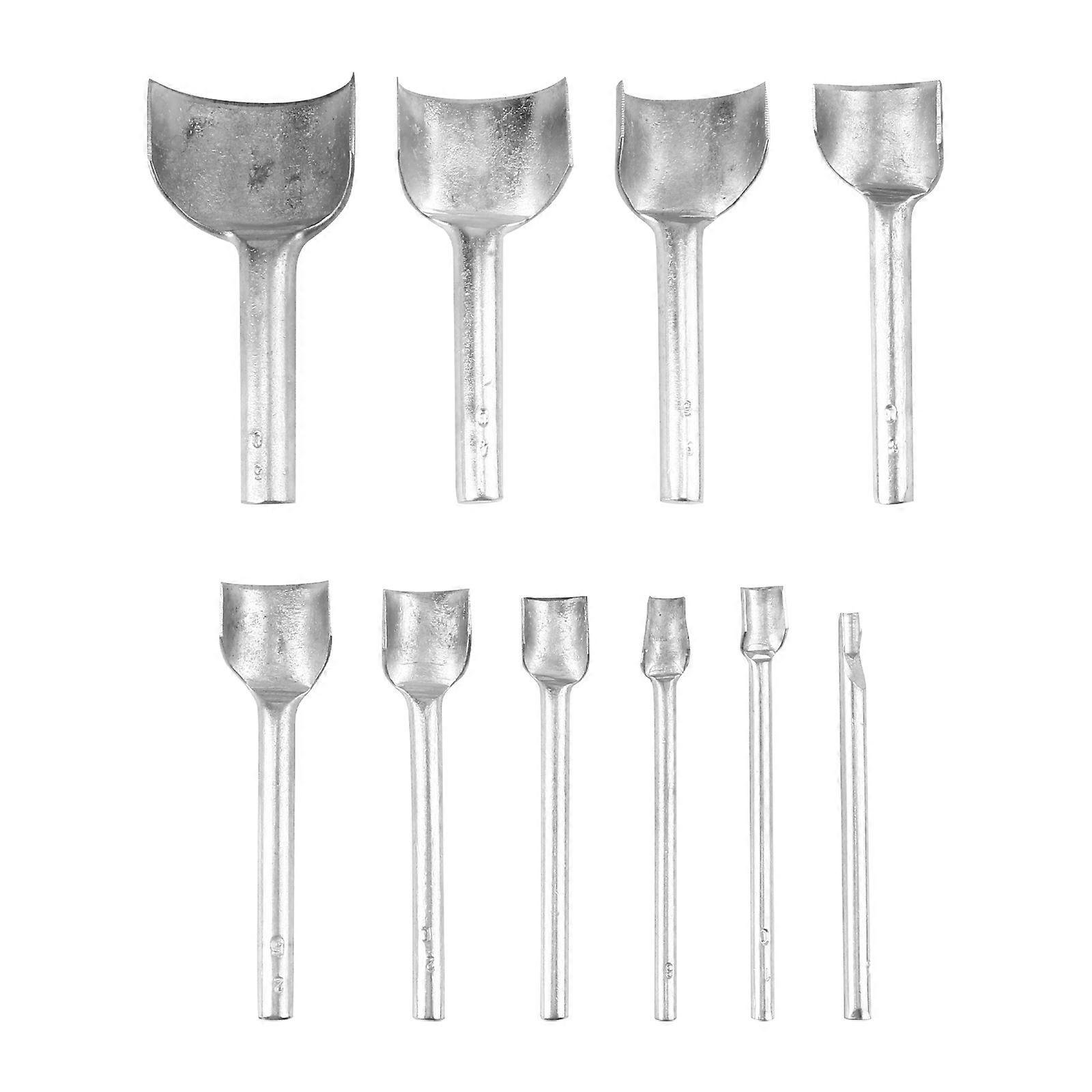 Half Round Punch Tool for Crafting with Durable Steel Material Silver Color 10 Pieces