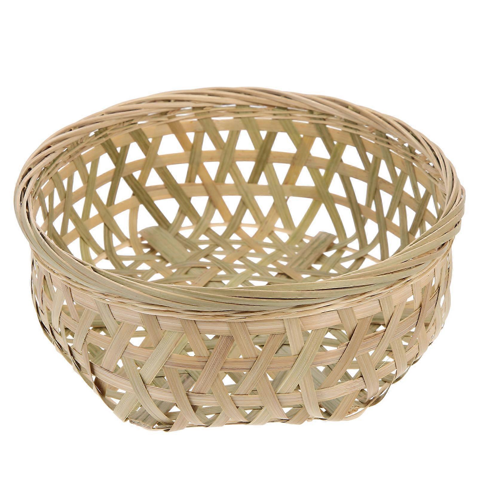 Khaki Storage Basket for Home Made of Synthetic Material Perfect for Snacks Fruits and Picnic 10x8x6 inches