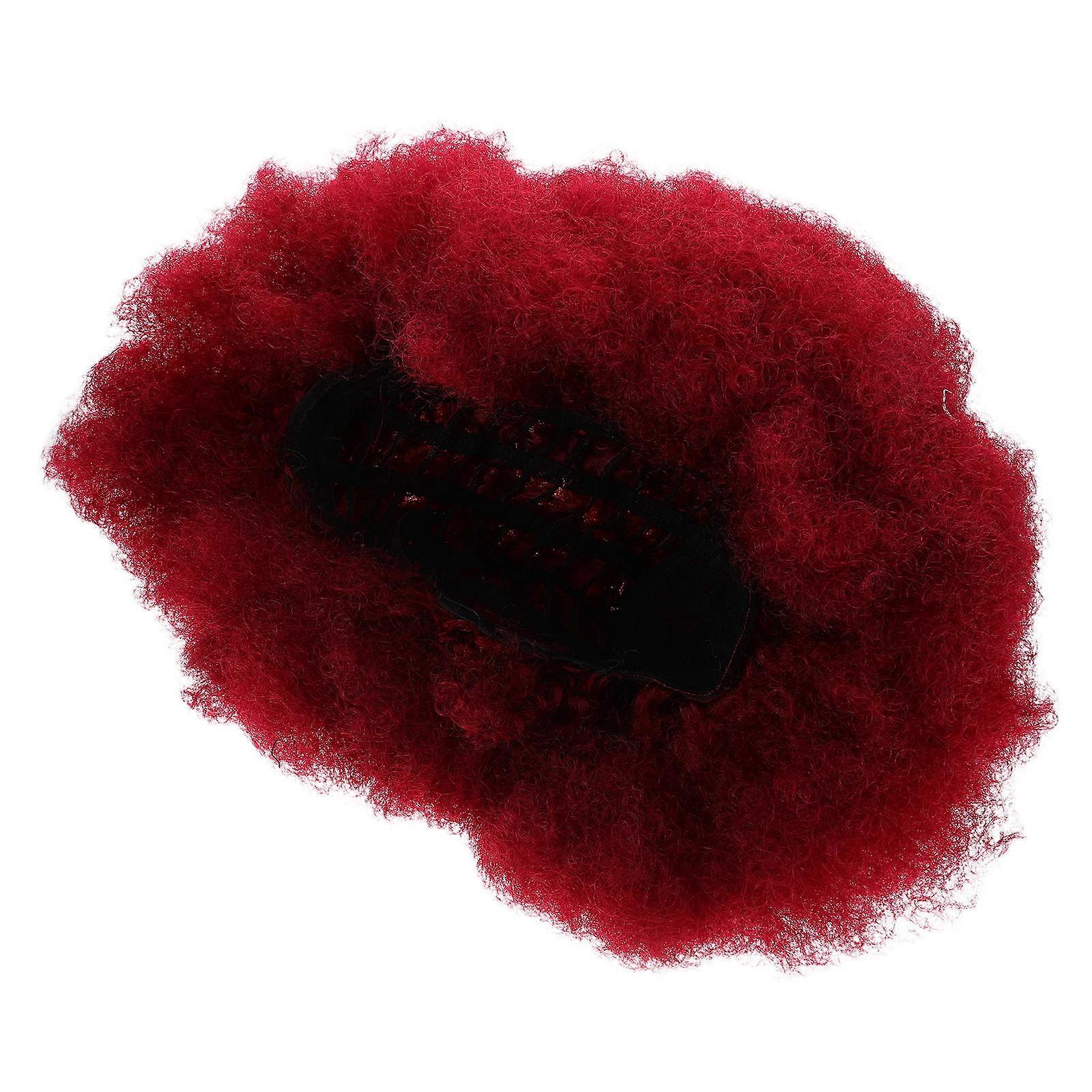 Short Curly Wig For Women Dark Red Ideal For Themed Events And Role Play 1Pack Elastic And Voluminous Design